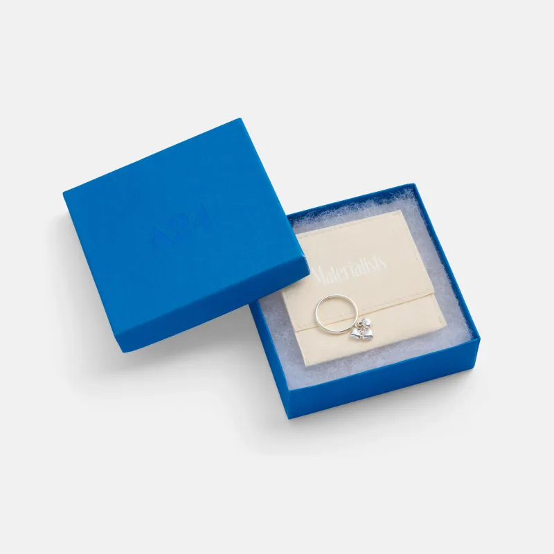 Materialists Silver Hearts Charm Ring sold by A24