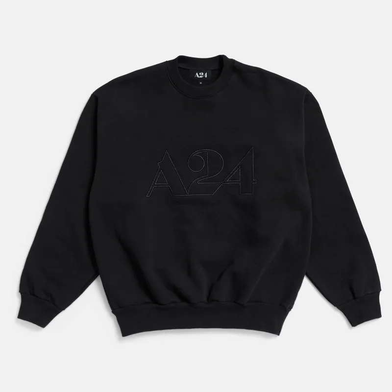 Black Logo Outline Crewneck made by A24