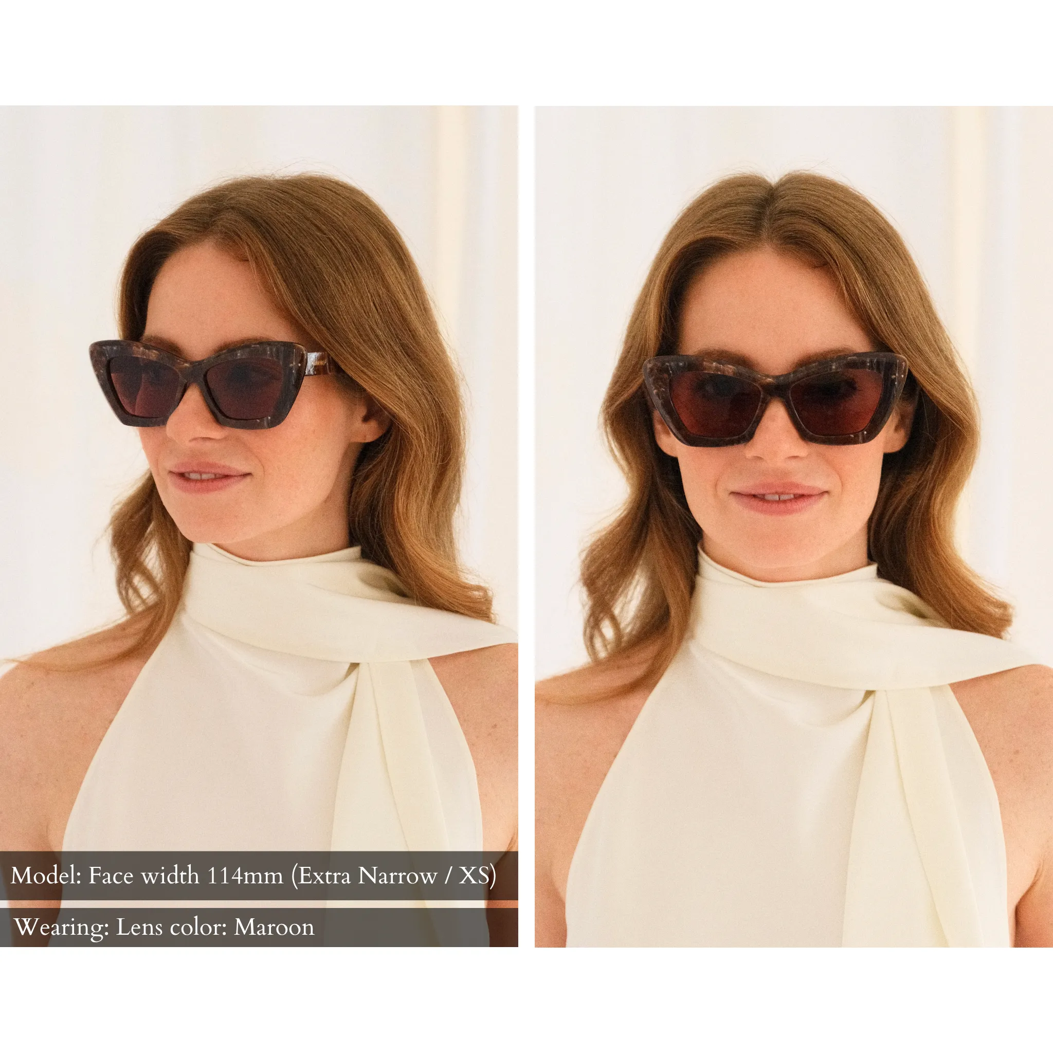 Cat-Eye Sunglasses in Maroon Marble sold by Memori Eyewear product image thumbnail 4