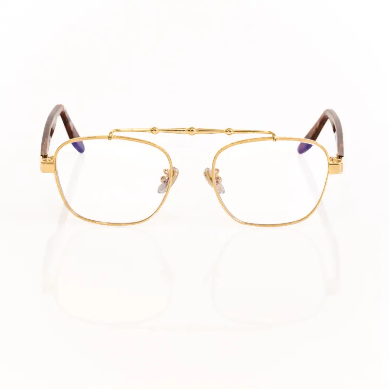 Balaustra Aviator Optical Frame in Gold + Tortoise made by Memori Eyewear