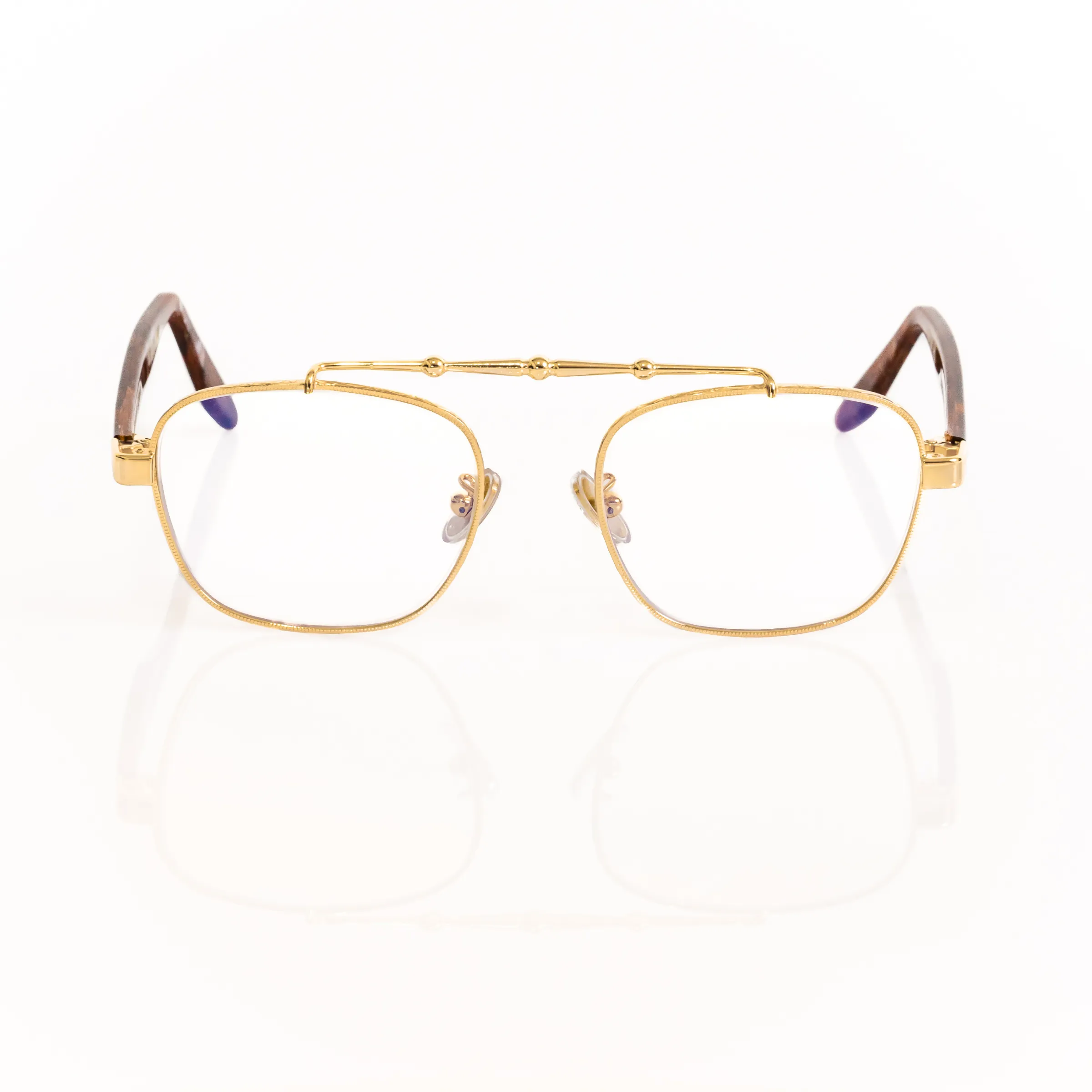 Balaustra Aviator Optical Frame in Gold + Tortoise sold by Memori Eyewear