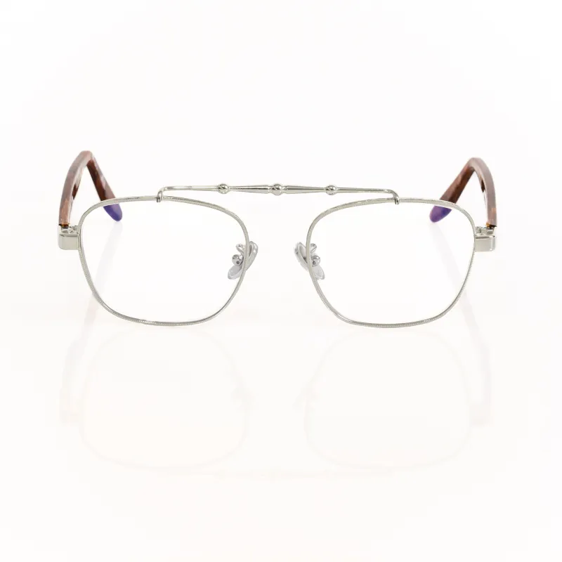 Balaustra Aviator Optical Frame in Silver + Tortoise made by Memori Eyewear