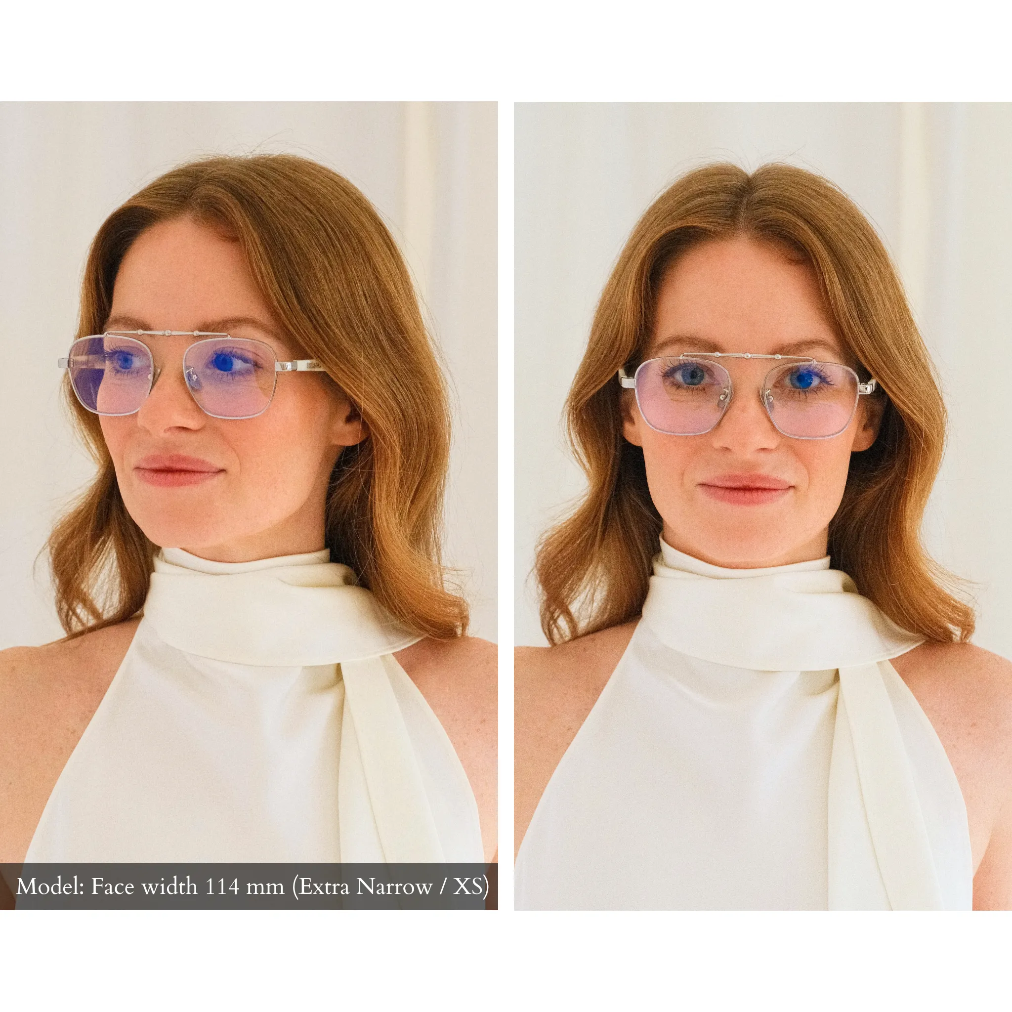 Balaustra Aviator Optical Frame in Silver + Ivory sold by Memori Eyewear product image thumbnail 3