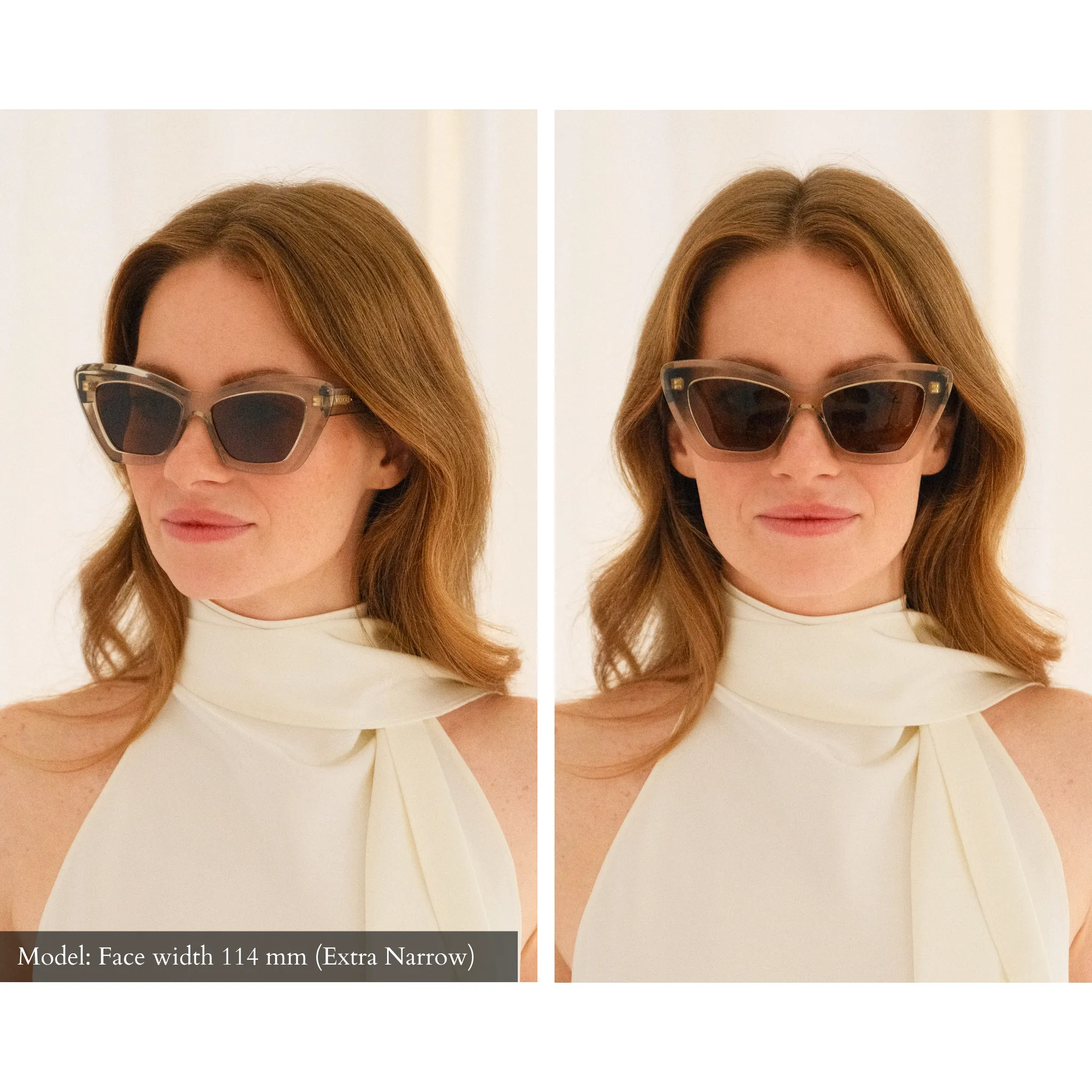 Cat-Eye Sunglasses in Smoked Crystal, Warm Brown Lenses sold by Memori Eyewear product image thumbnail 5