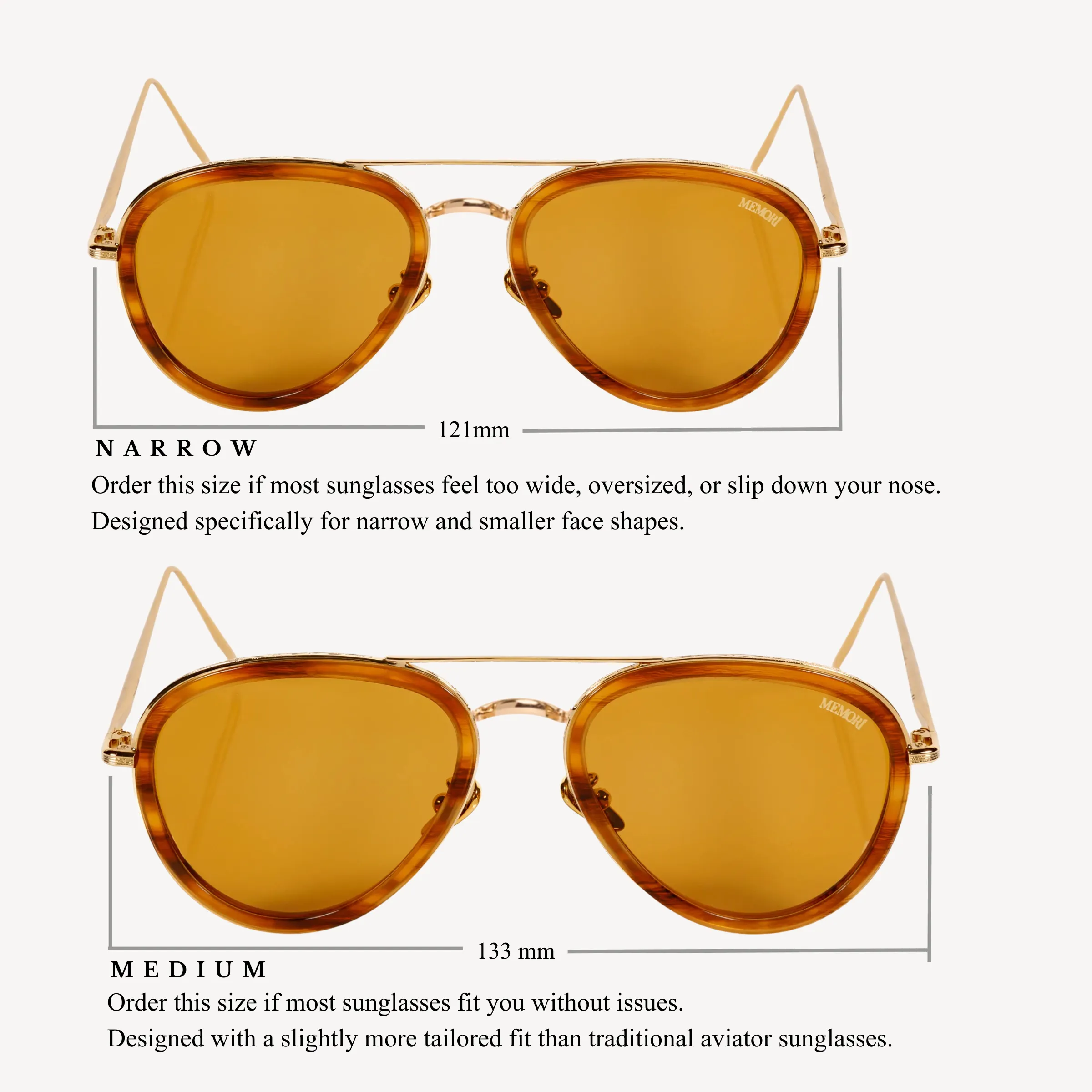 Framed Aviator - Gold, Wood Grain Acetate, Golden Lens sold by Memori Eyewear product image thumbnail 2