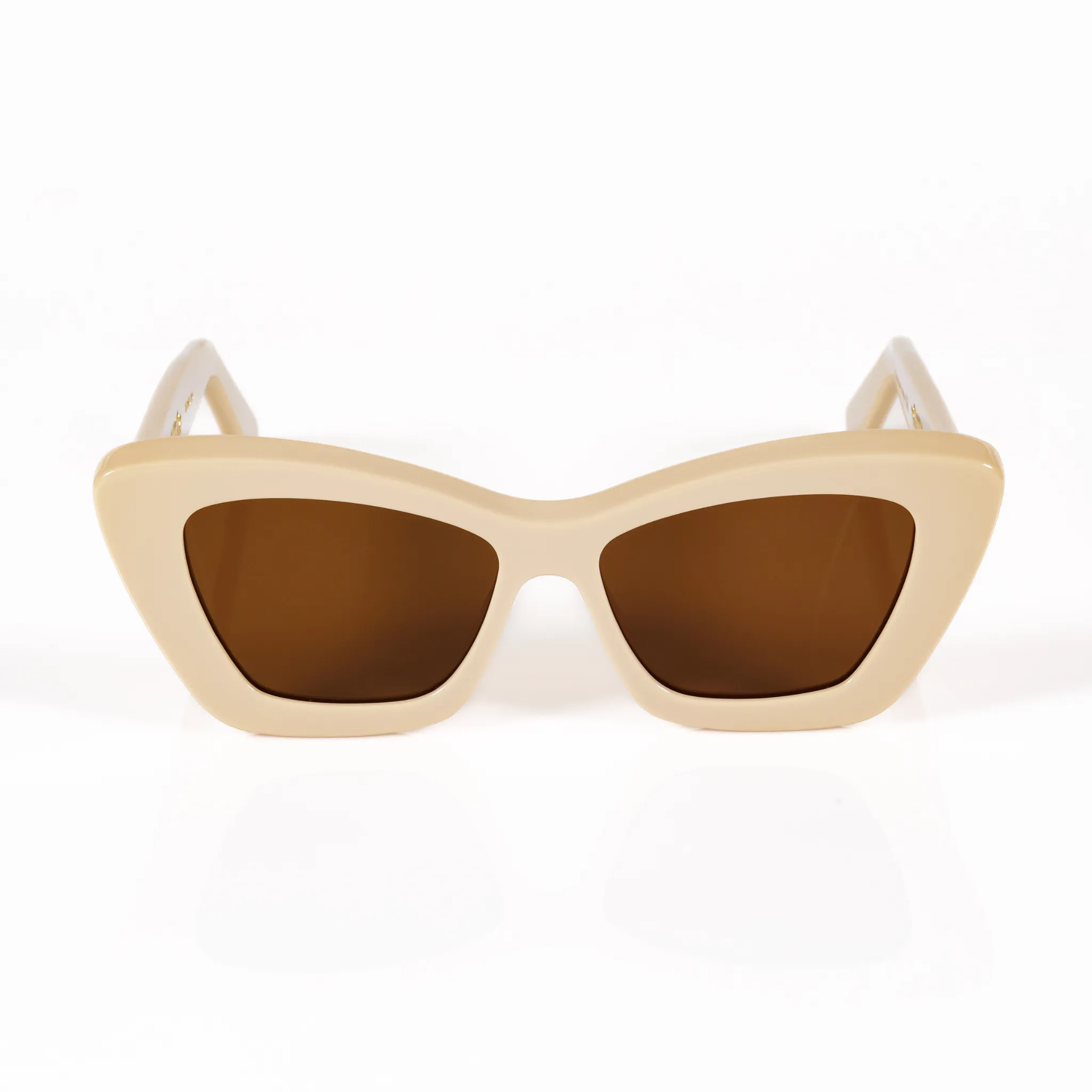 Cat-Eye Sunglasses in Ivory, Brown Lenses sold by Memori Eyewear