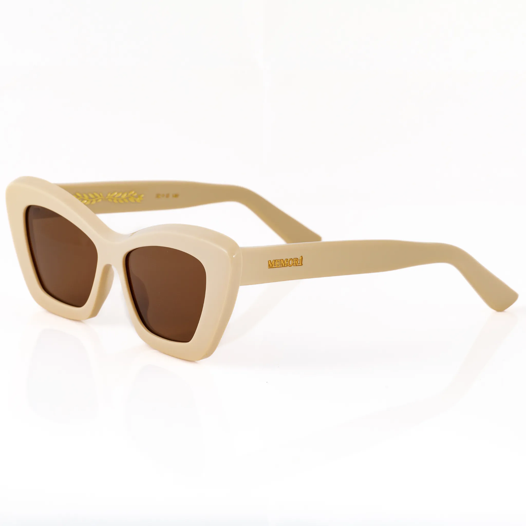 Cat-Eye Sunglasses in Ivory, Brown Lenses sold by Memori Eyewear product image thumbnail 5