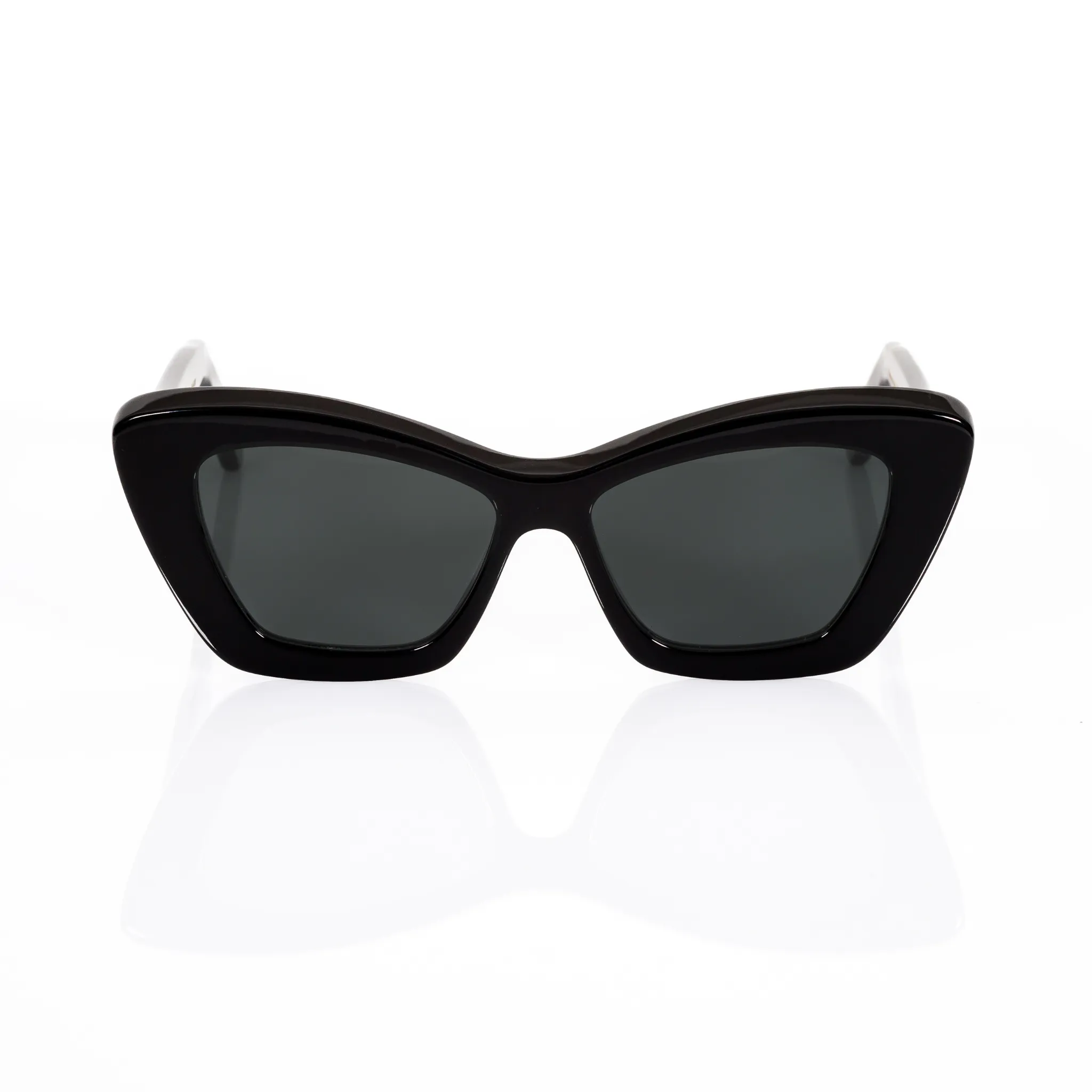 Cat-Eye Sunglasses in Black, Black Lenses sold by Memori Eyewear