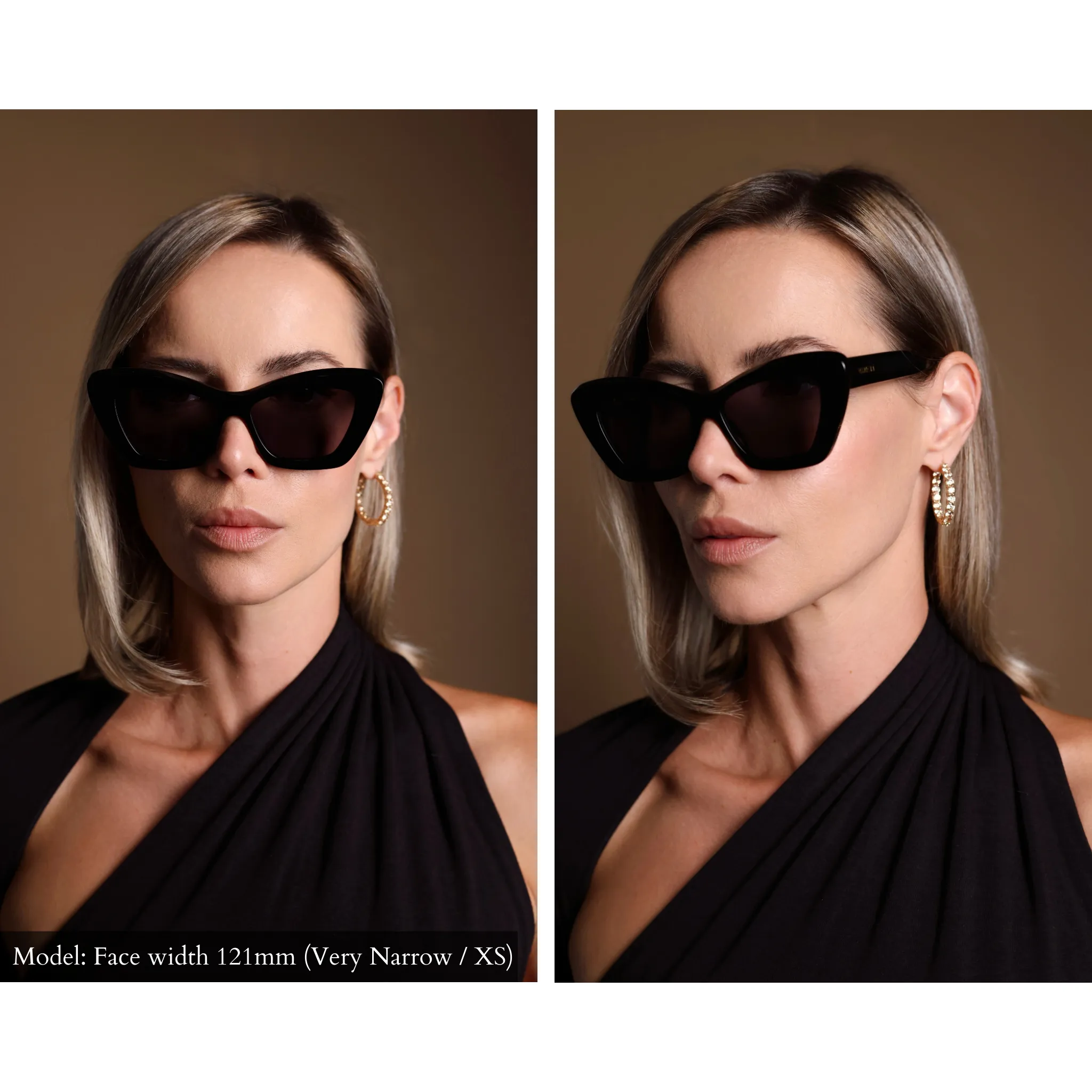 Cat-Eye Sunglasses in Black, Black Lenses sold by Memori Eyewear product image thumbnail 2