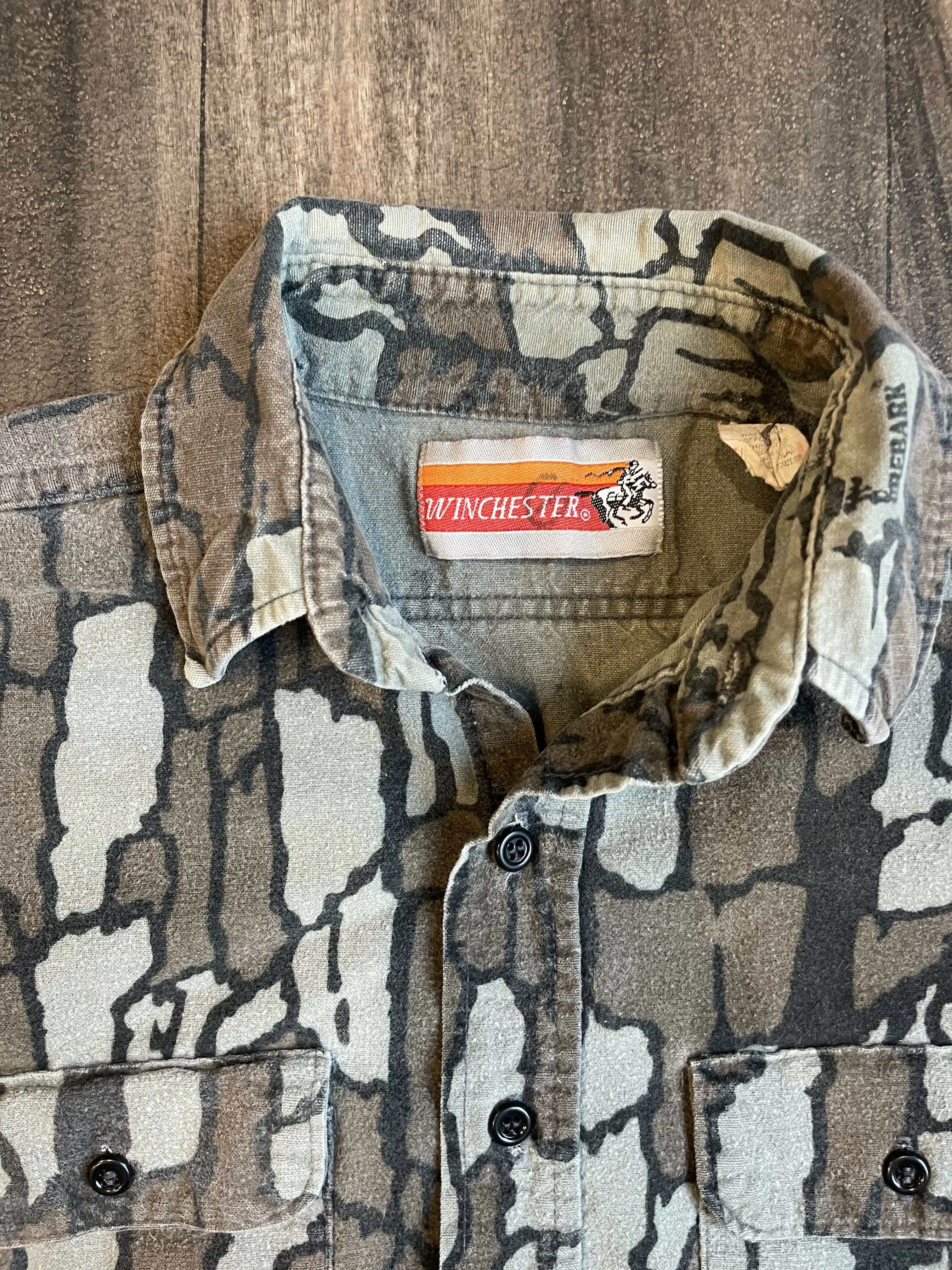 Vintage Winchester Trebark Camo Chamois Shirt (L) sold by Trebark product image thumbnail 3