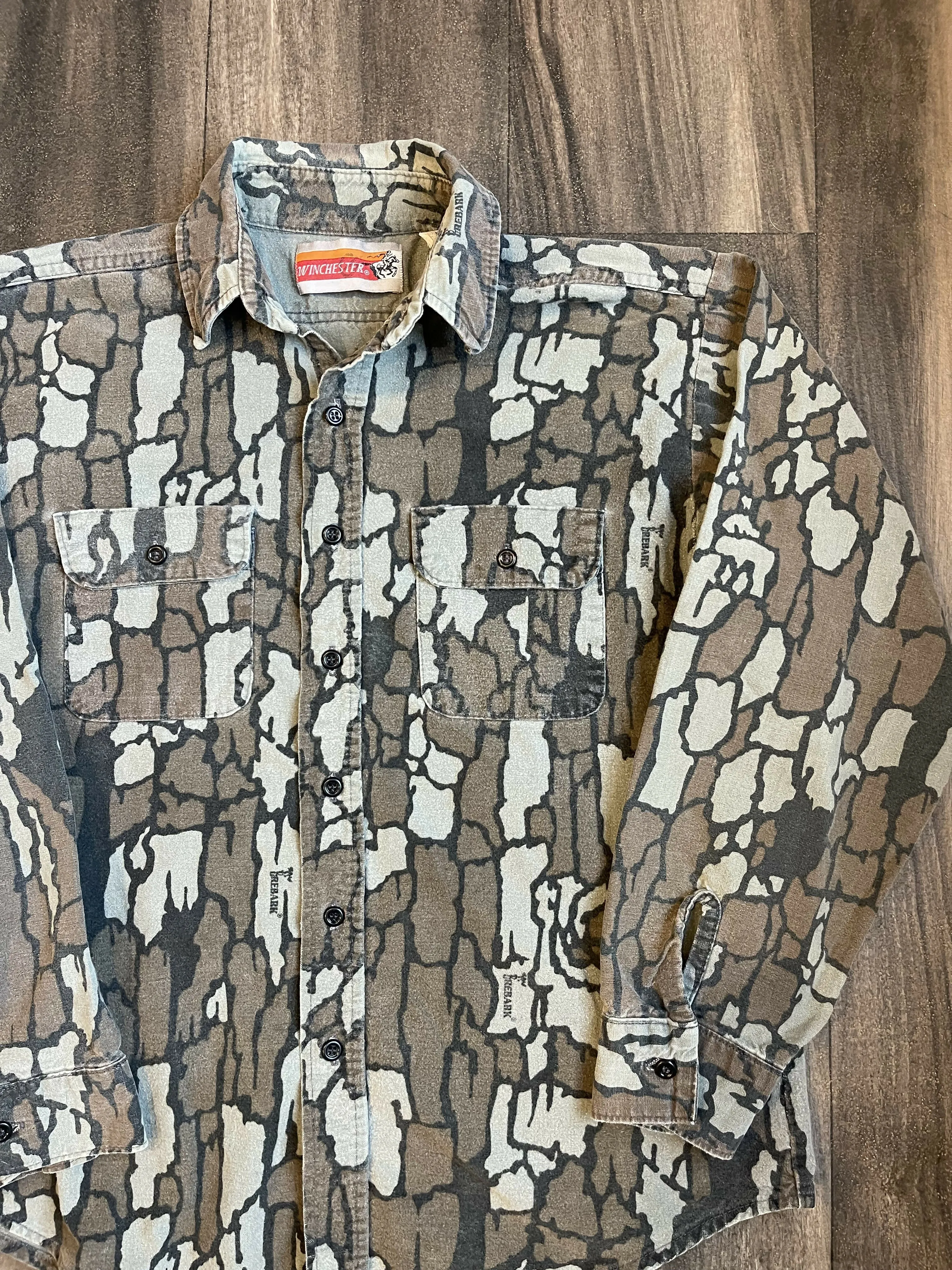 Vintage Winchester Trebark Camo Chamois Shirt (L) sold by Trebark product image thumbnail 2