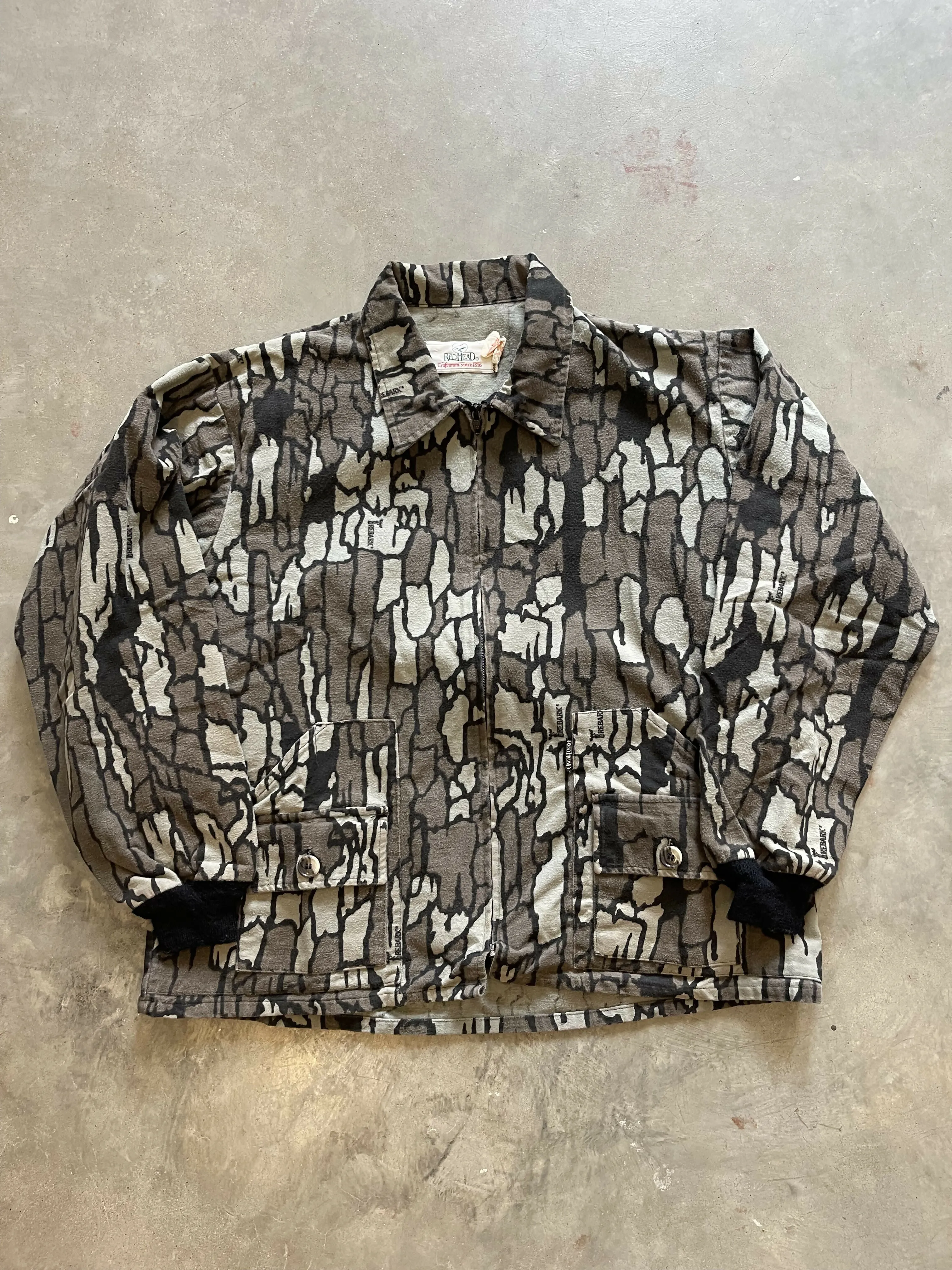 Vintage Trebark Camo Chamois Jacket (L) sold by Trebark