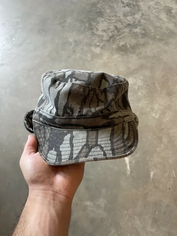 Vintage Trebark Camo Trapper Hat made by Trebark