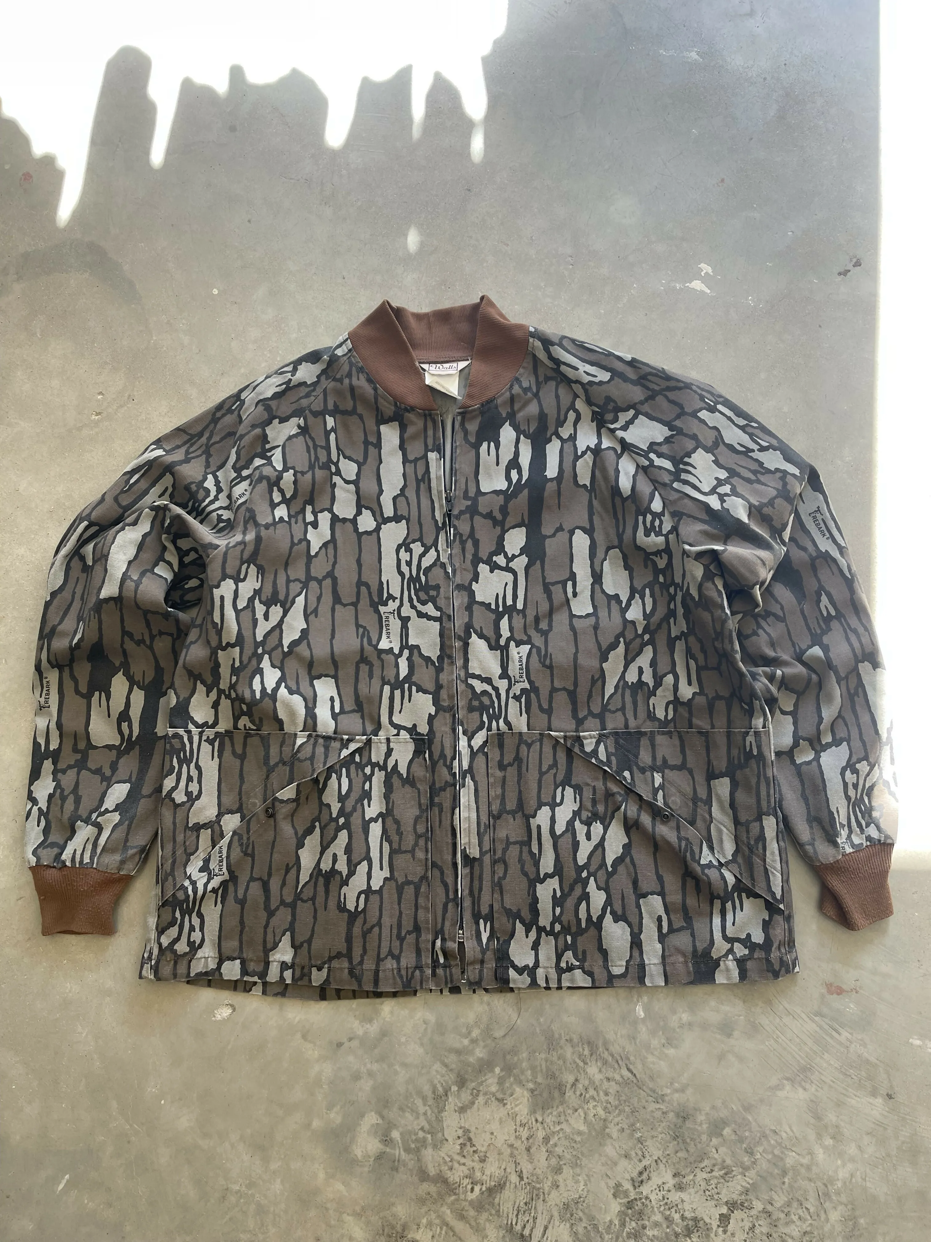 Vintage Trebark Camo Bomber Jacket (XL) sold by Trebark