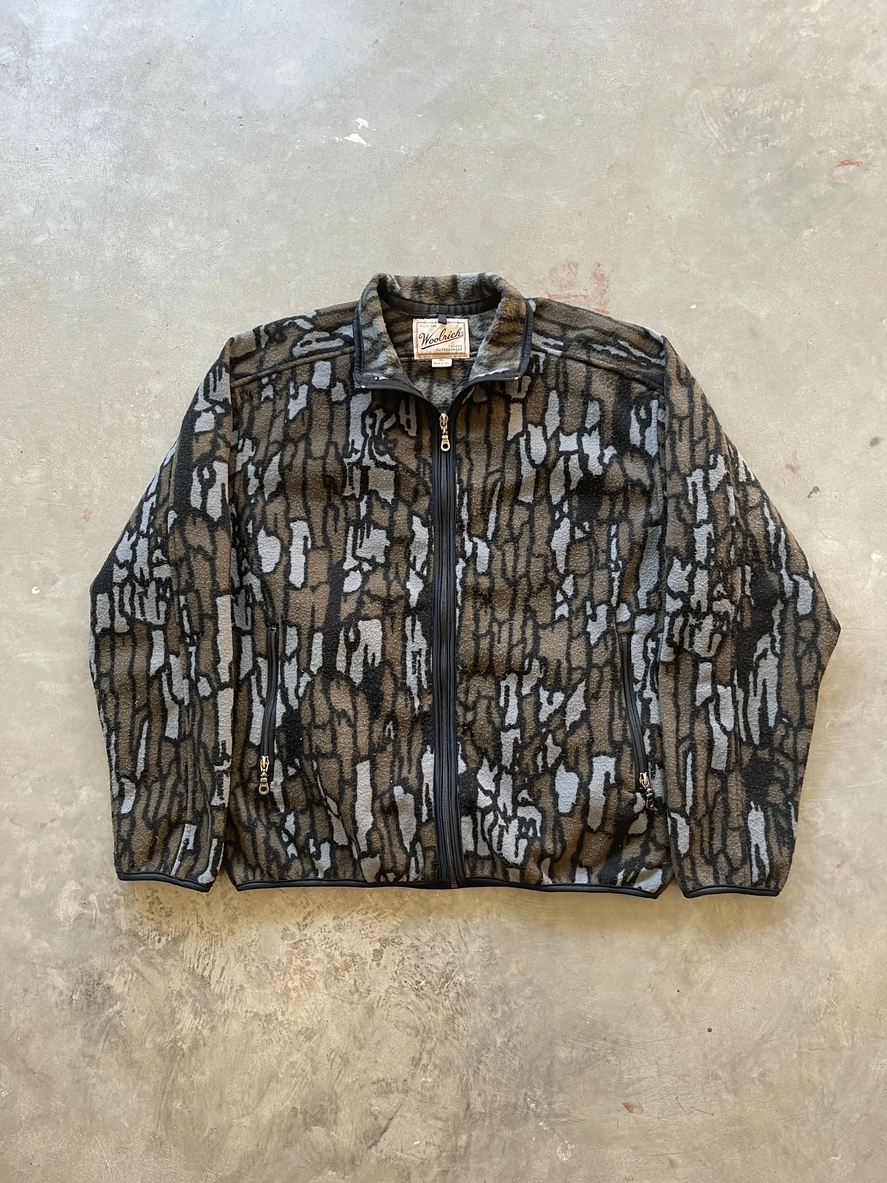 90’s Woolrich Trebark Camo Fleece Zip-Up (XL) 🇺🇸 sold by Trebark
