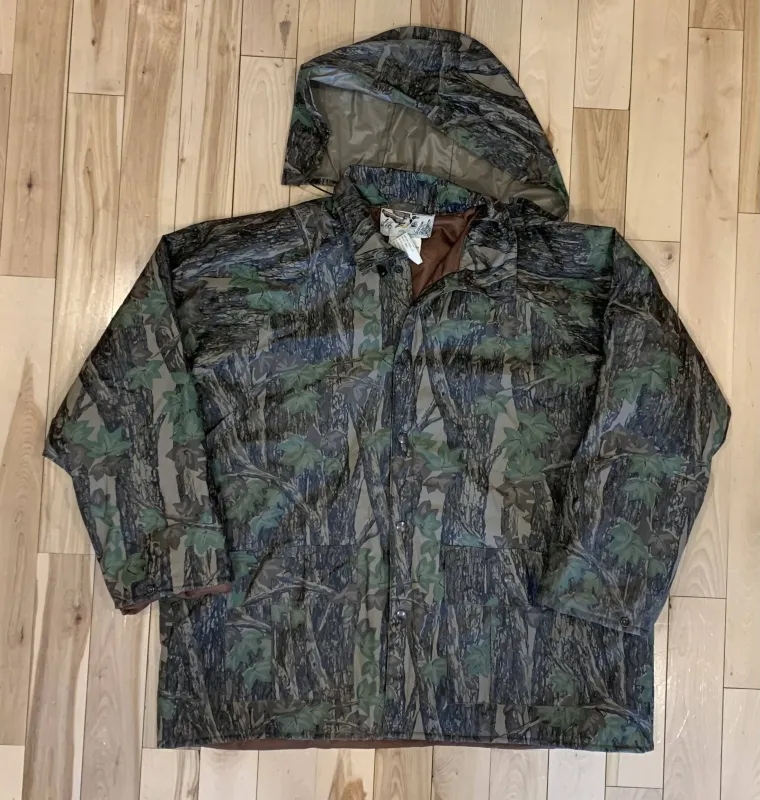 Vintage Duck Bay Trebark Camo Waterproof Jacket with Hood XL made by Trebark