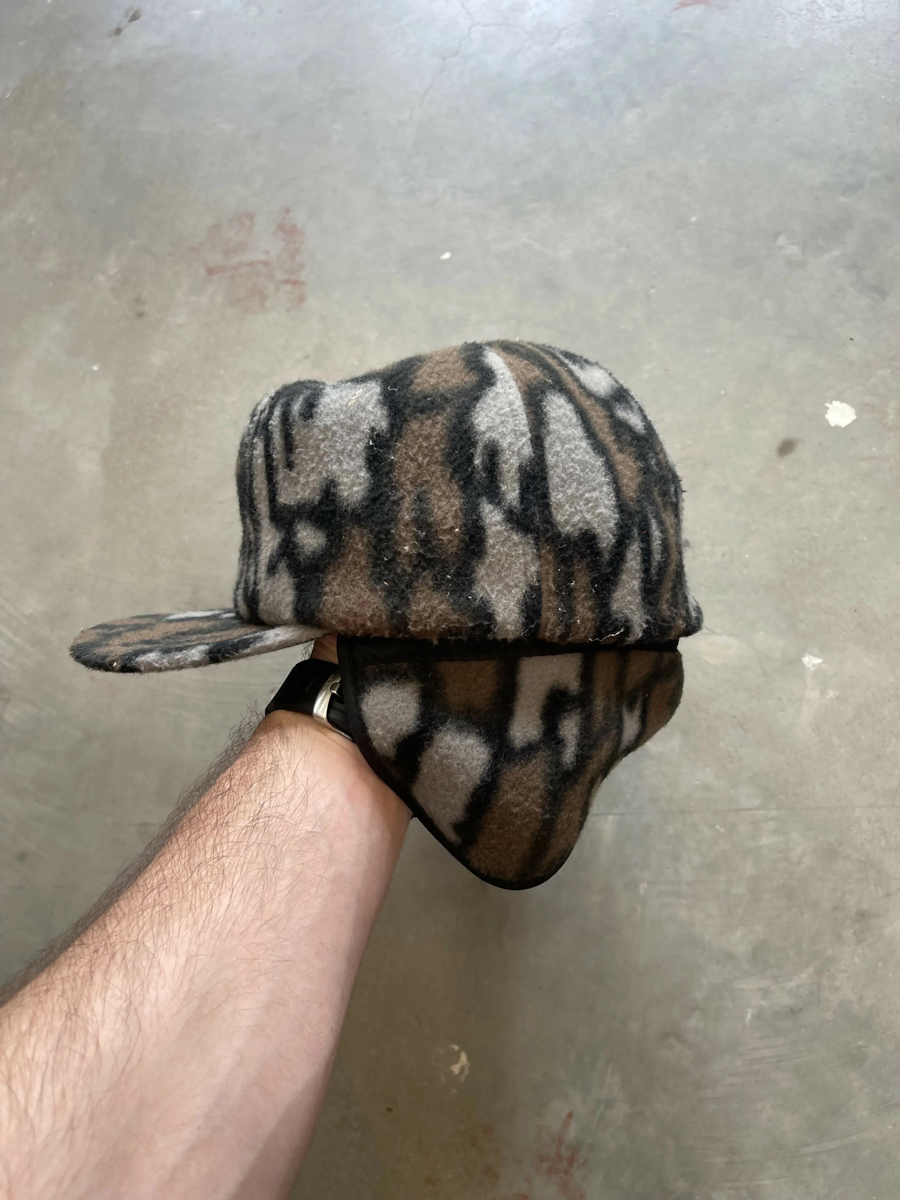 Vintage Trebark Camo Fleece Trapper Hat sold by Trebark product image thumbnail 4