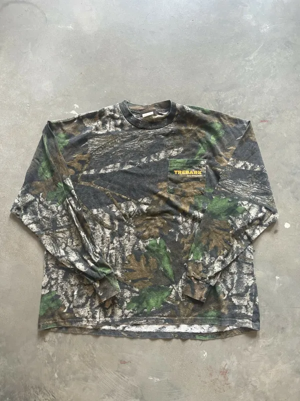 Vintage Trebark Big Woods Camo Long Sleeve Shirt (XL) made by Trebark