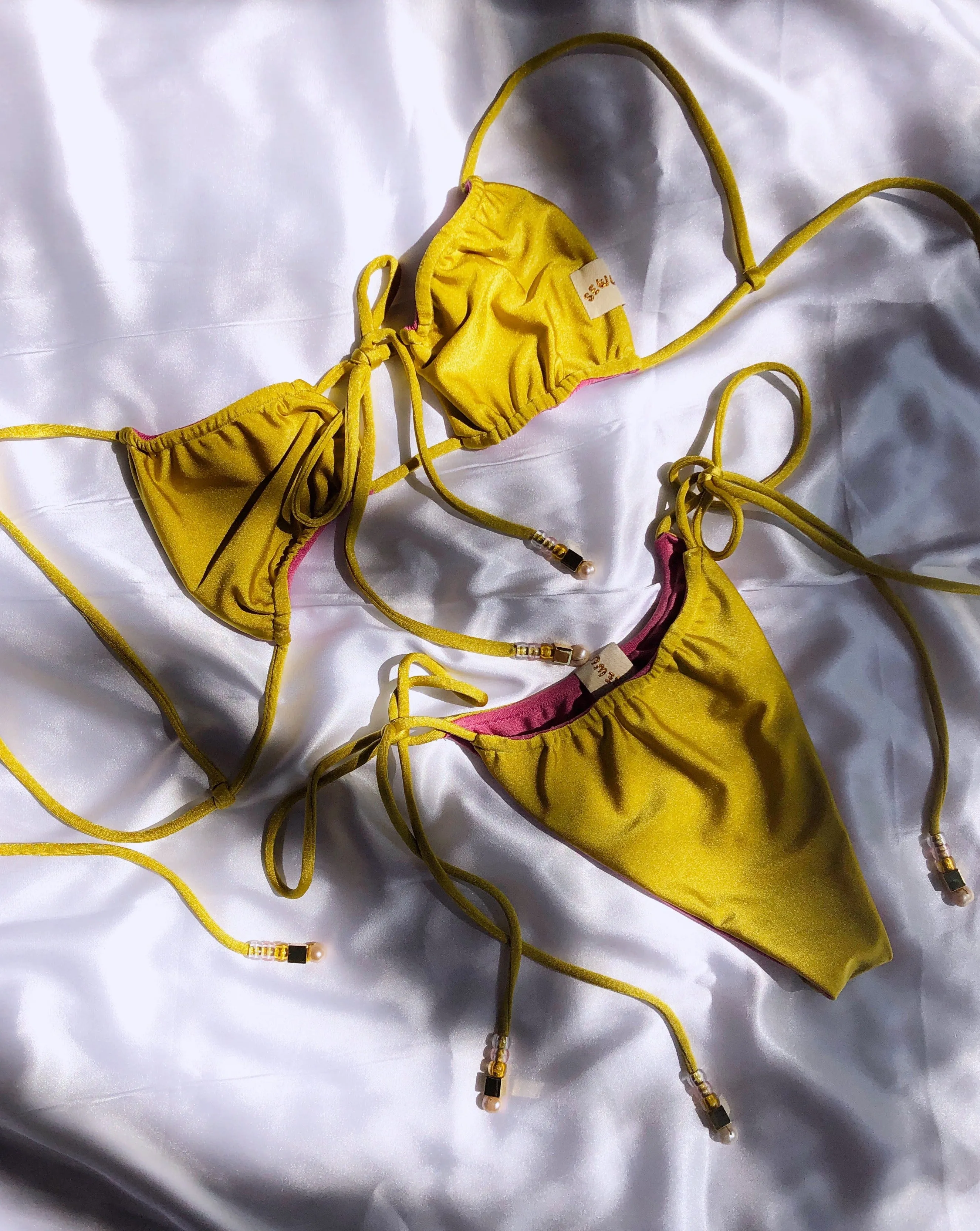 Gemini Reversible Top - Chartreuse + Candy Pink sold by Sew Unique product image thumbnail 5