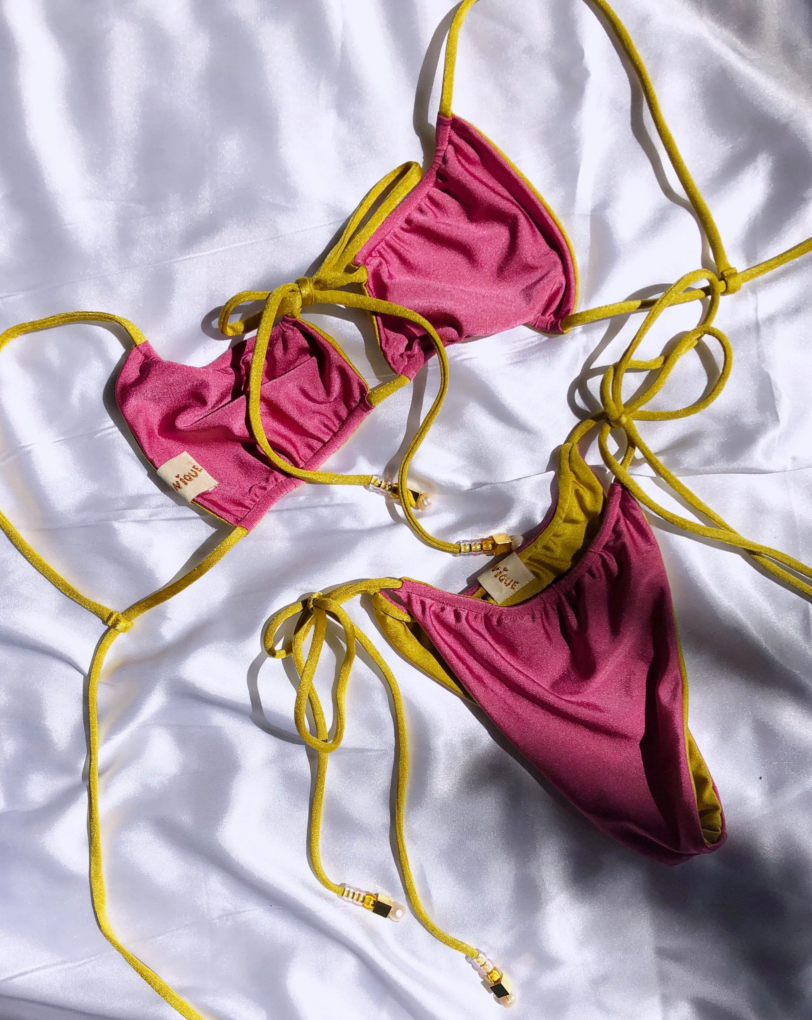 Gemini Reversible Top - Chartreuse + Candy Pink sold by Sew Unique product image thumbnail 4