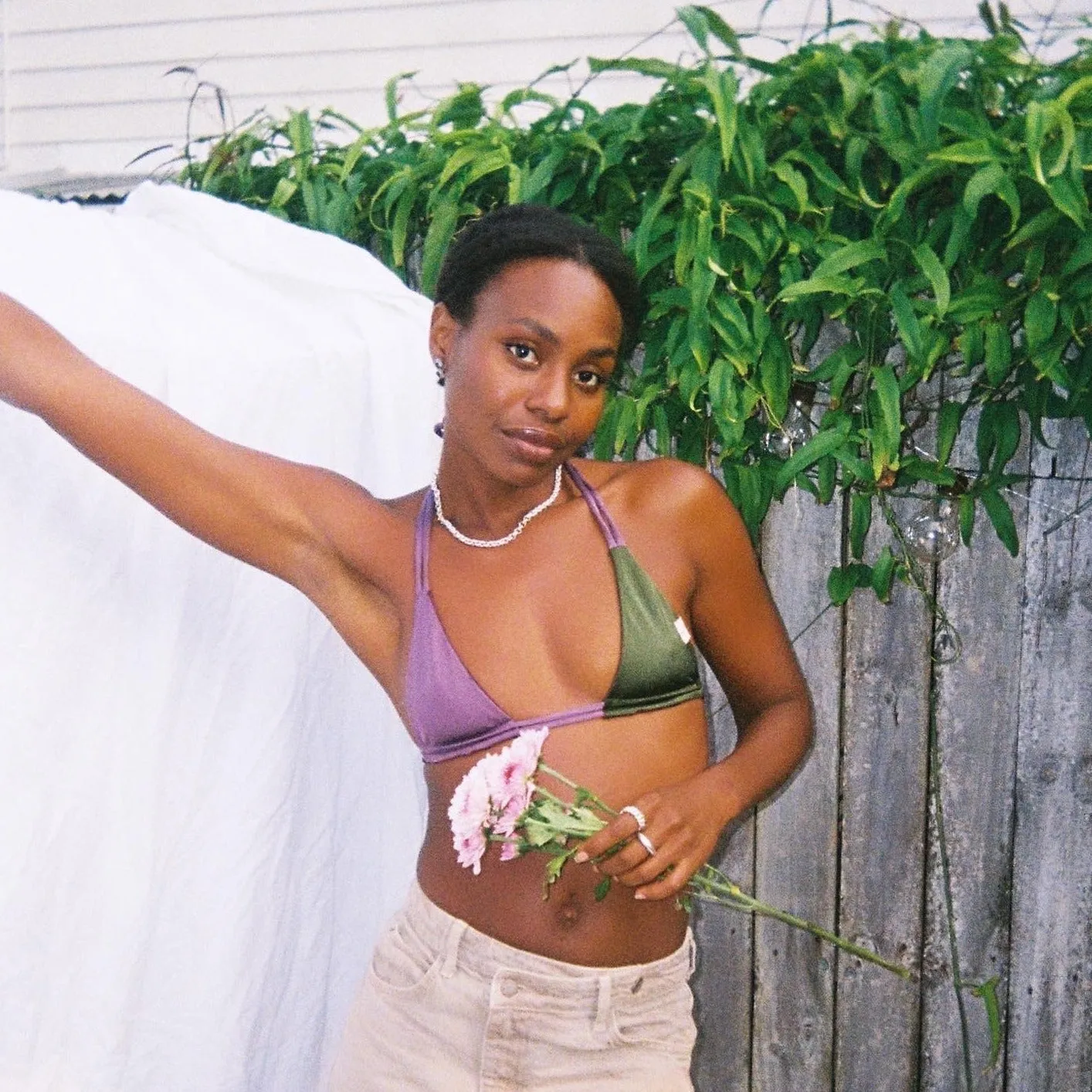 Double Trouble Reversible Bikini Top - Plum + Emerald sold by Sew Unique