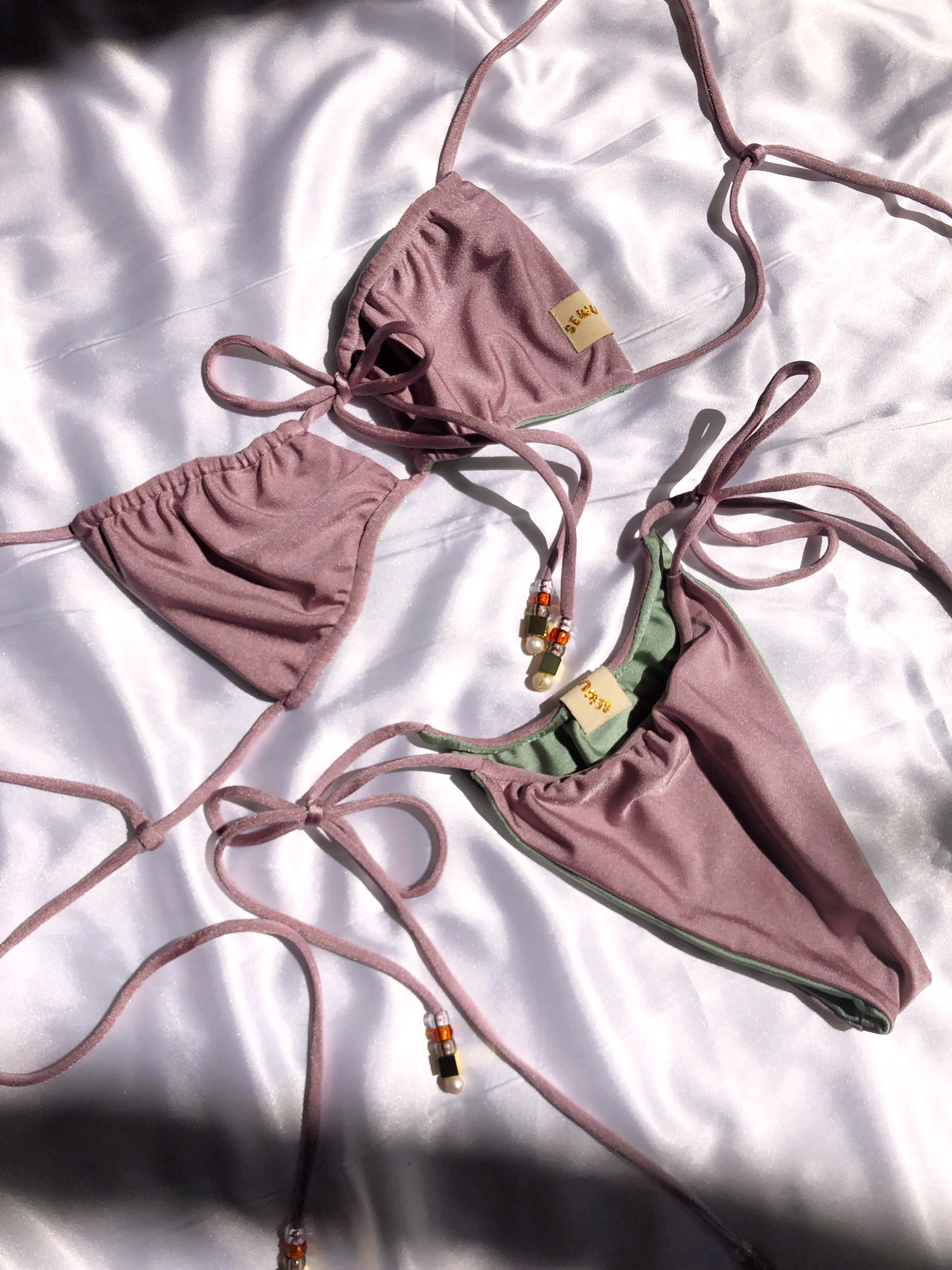 Gemini Reversible Top - Mauve + Sage sold by Sew Unique product image thumbnail 5