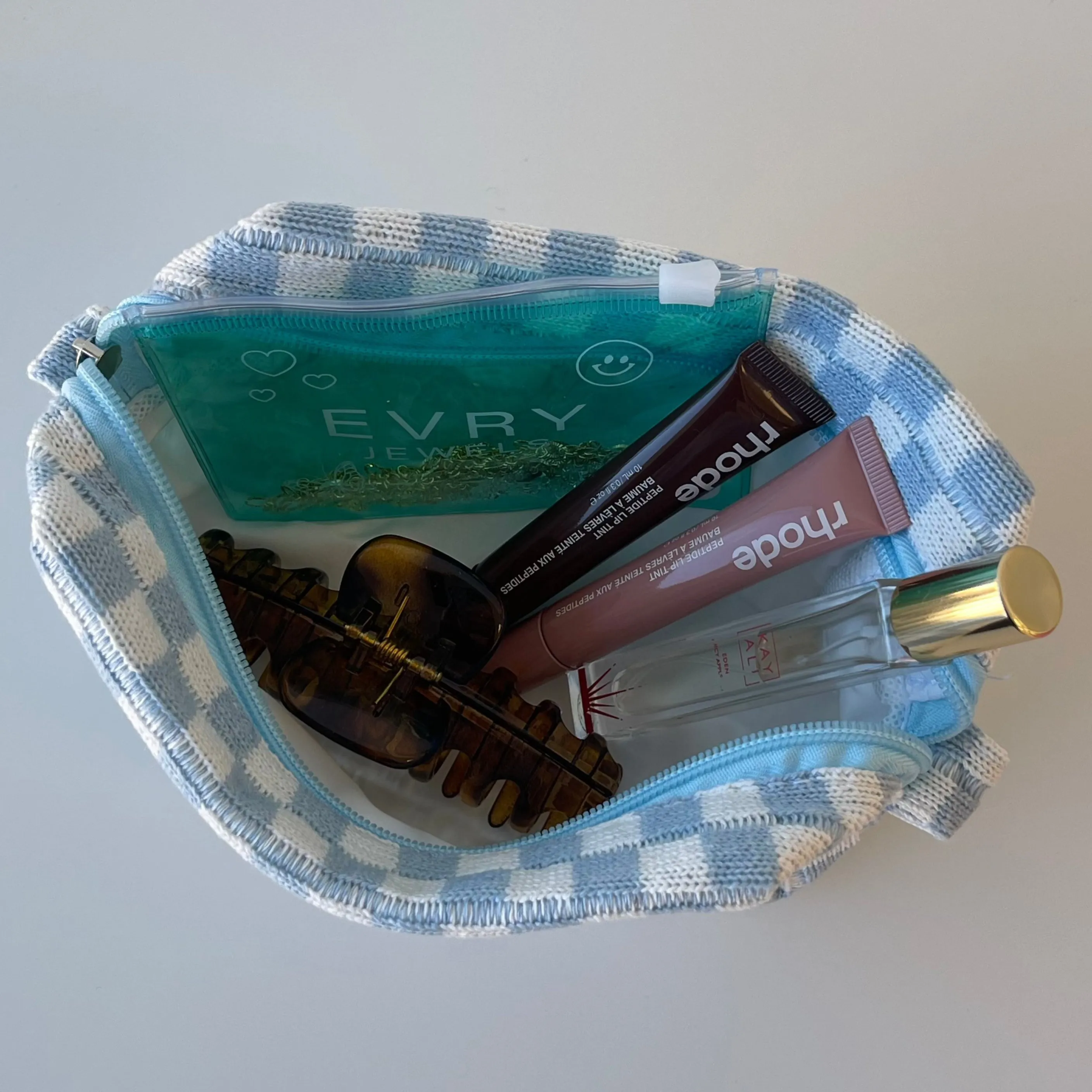 Checkered Toiletry Bag sold by Evry Jewels product image thumbnail 2