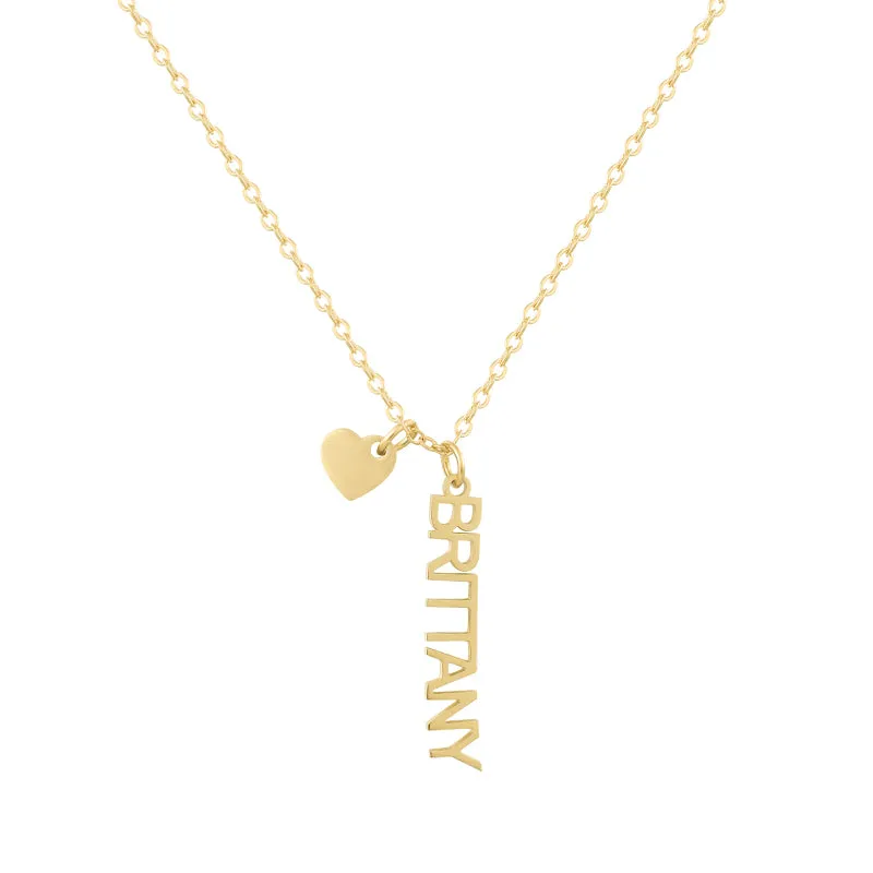 Custom/Personalized Mini Vertical Charm Nameplate Necklace sold by Evry Jewels product image thumbnail 4