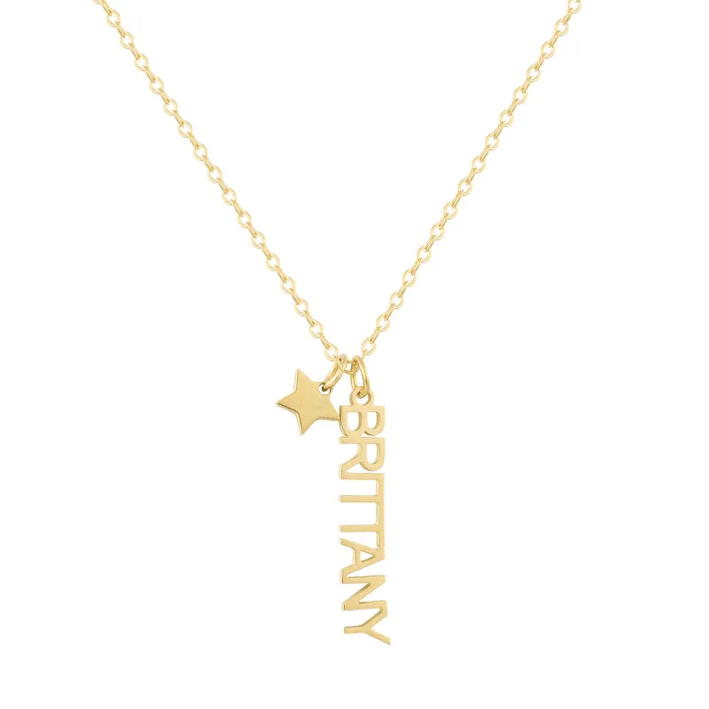 Custom/Personalized Mini Vertical Charm Nameplate Necklace sold by Evry Jewels product image thumbnail 2