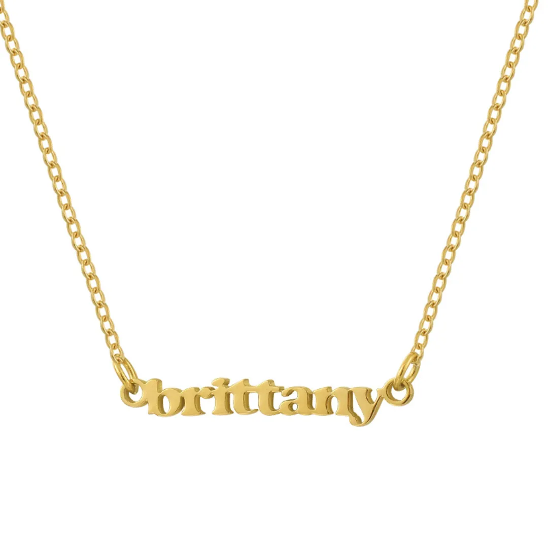 Custom/Personalized Mini Nameplate Necklace sold by Evry Jewels