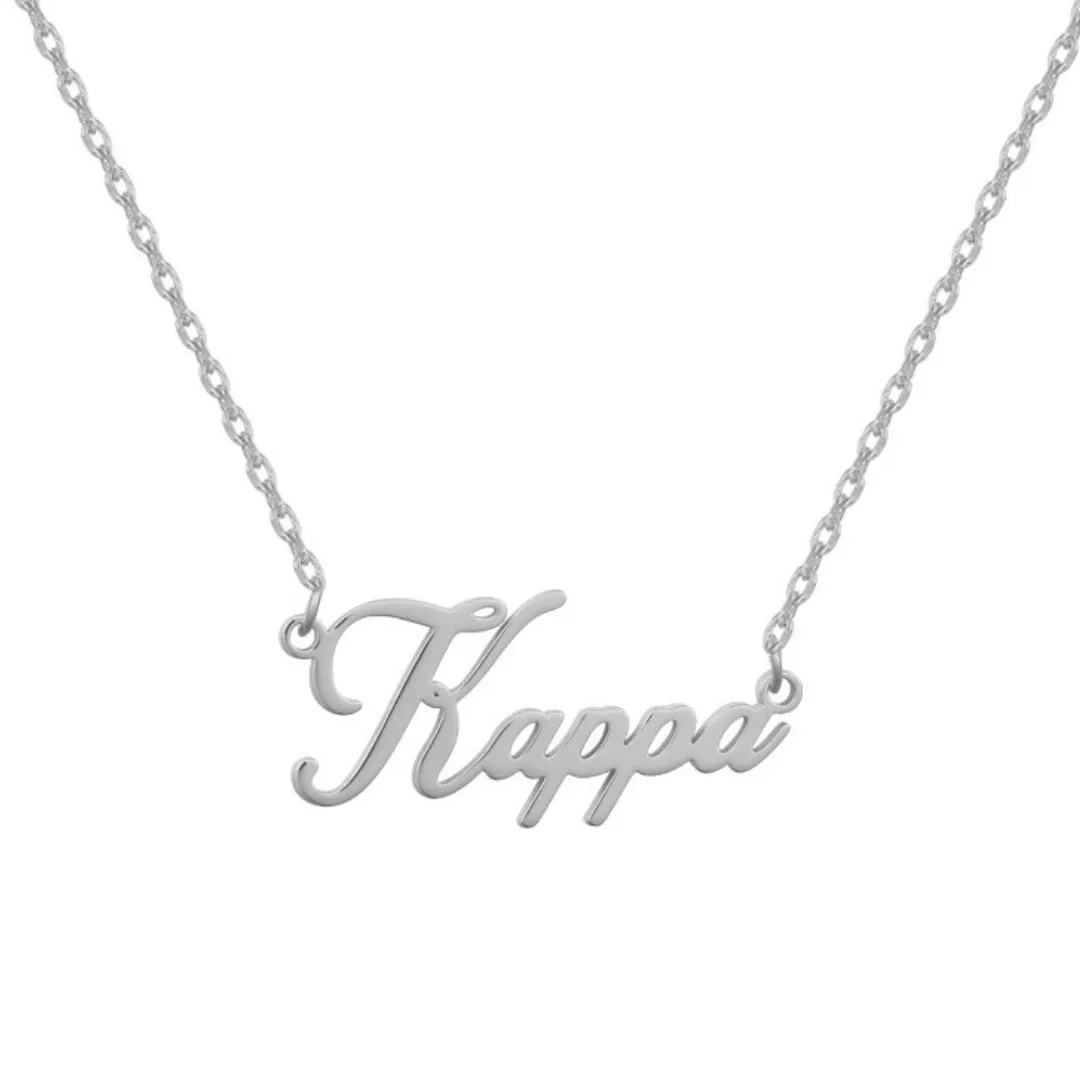 Sorority Custom/Personalized Script Nameplate Necklace sold by Evry Jewels product image thumbnail 2