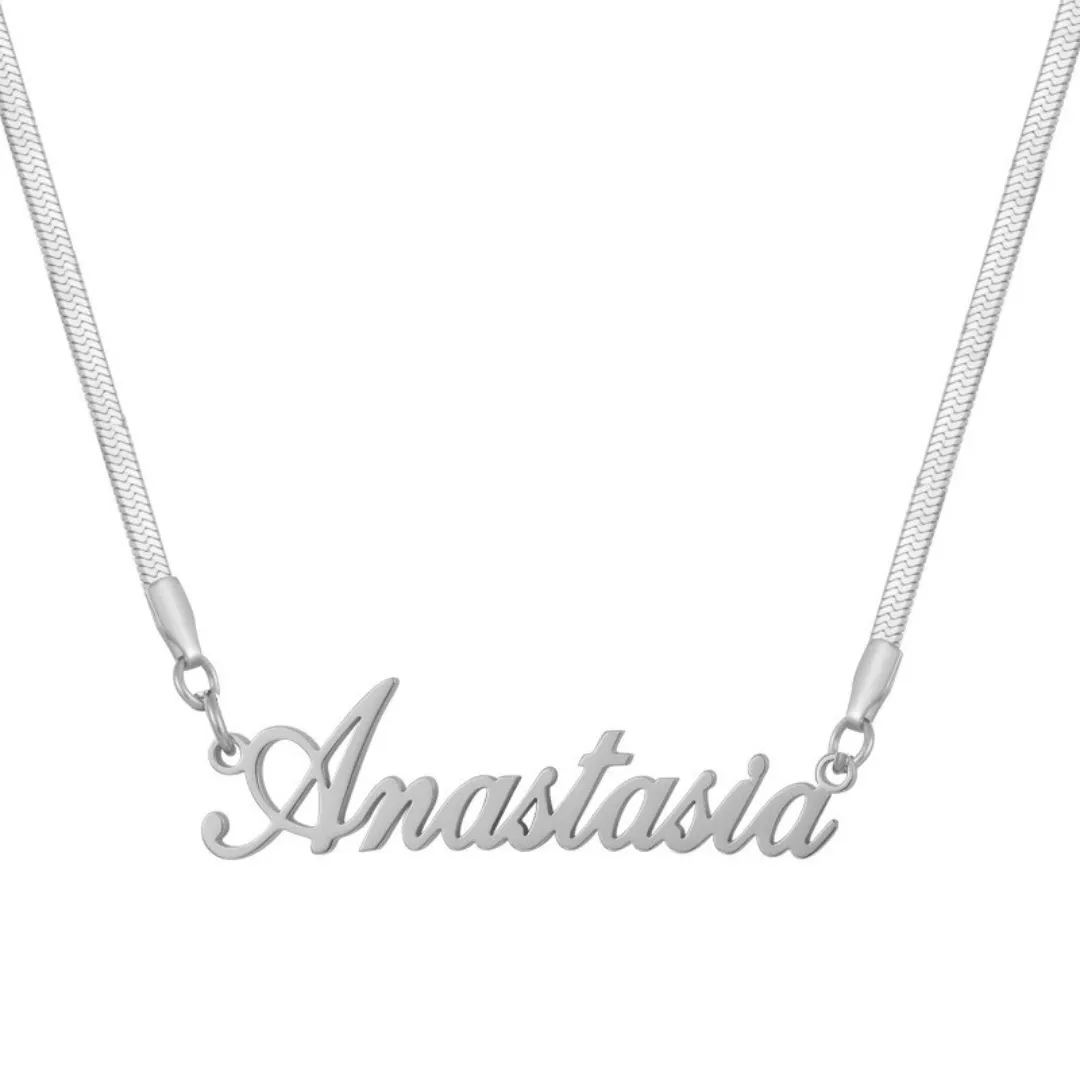 Custom/Personalized Herringbone Nameplate Necklace sold by Evry Jewels product image thumbnail 2