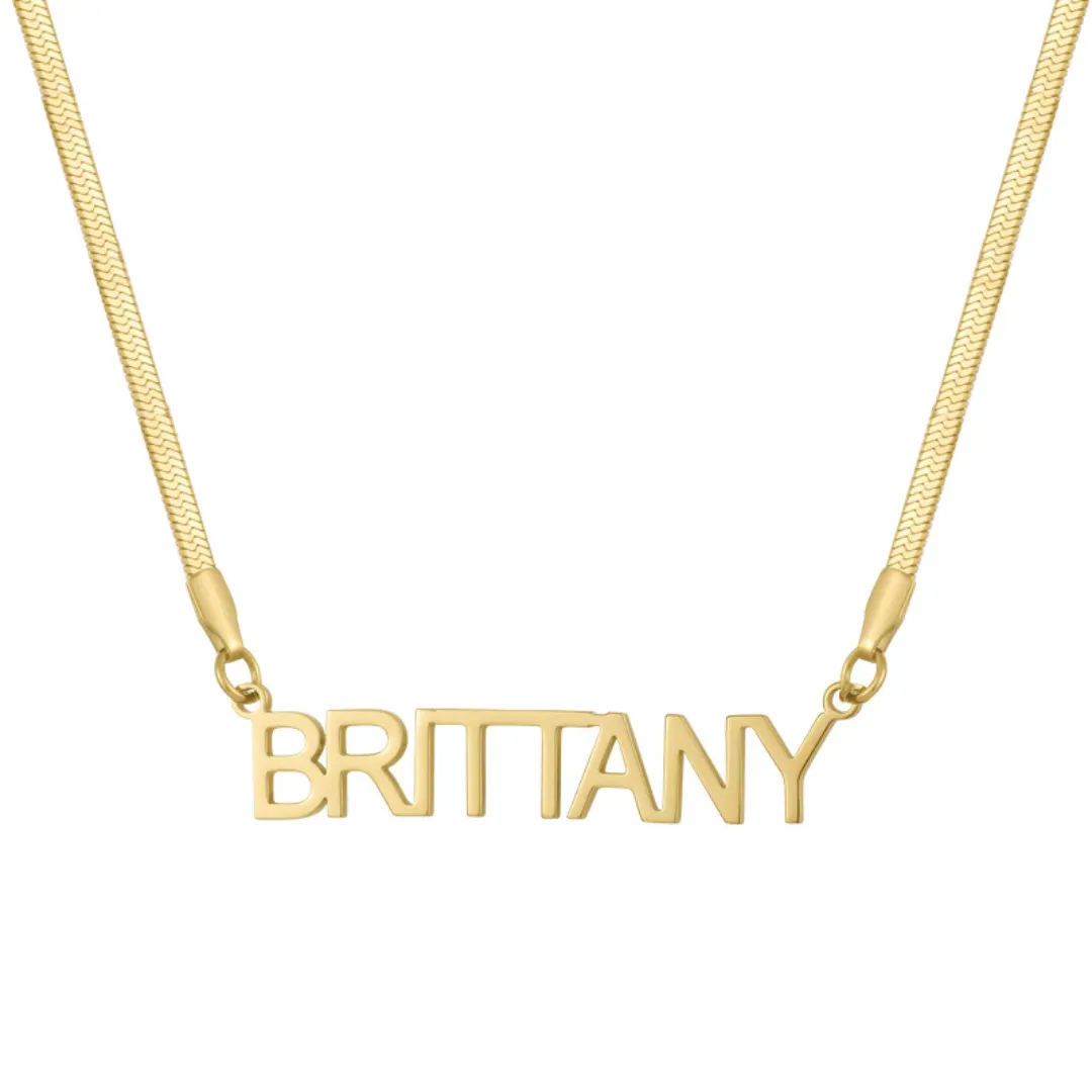 Custom/Personalized Herringbone Nameplate Necklace sold by Evry Jewels product image thumbnail 5