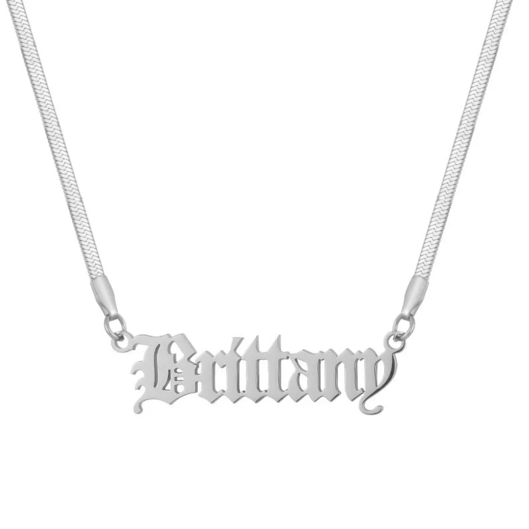 Custom/Personalized Herringbone Nameplate Necklace sold by Evry Jewels product image thumbnail 4