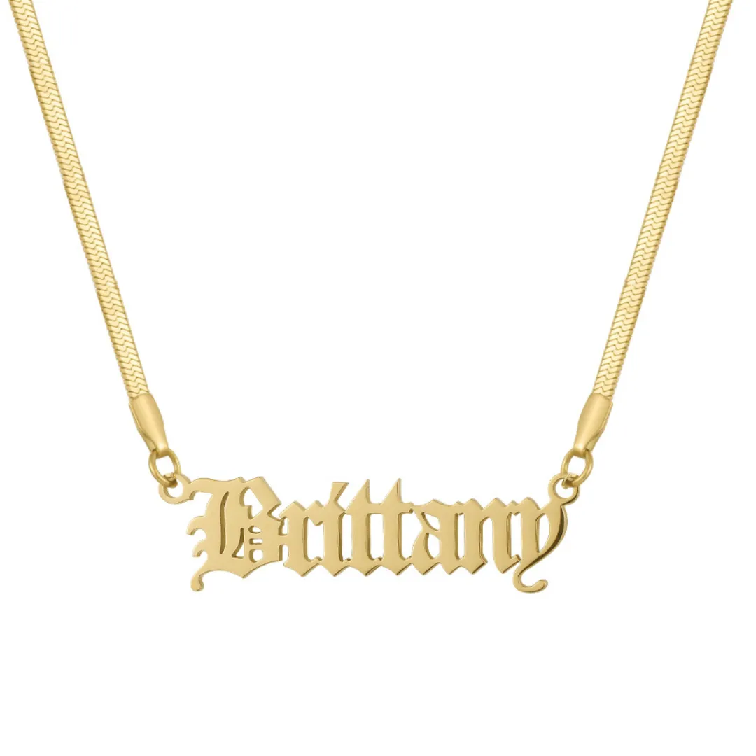 Custom/Personalized Herringbone Nameplate Necklace sold by Evry Jewels product image thumbnail 3