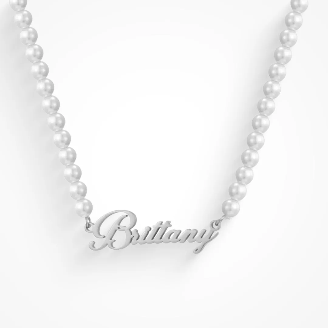 Custom/Personalized Pearl Nameplate Necklace sold by Evry Jewels product image thumbnail 5