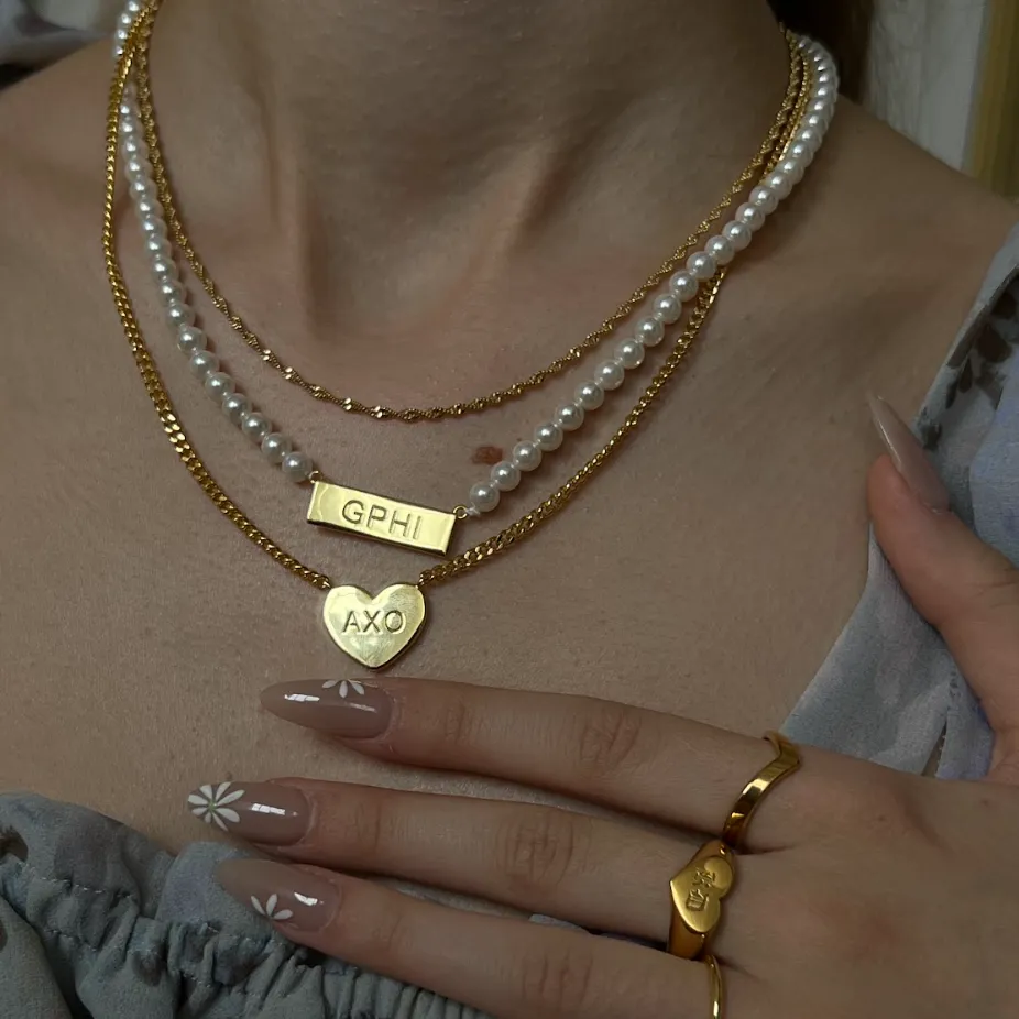 Sorority Custom/Personalized Pearl Necklace sold by Evry Jewels product image thumbnail 2