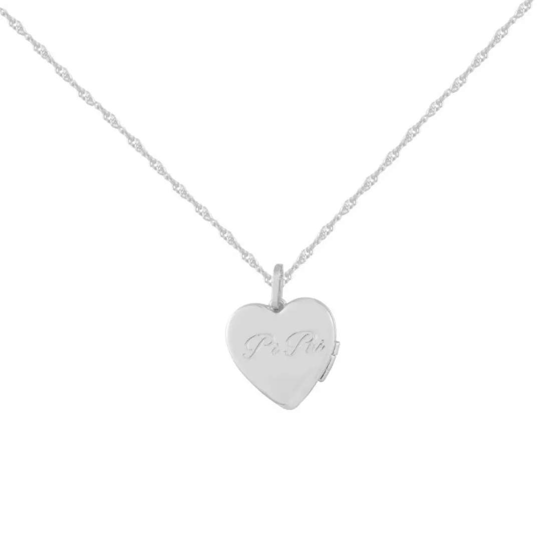 Sorority Custom/Personalized Heart Locket Script Necklace sold by Evry Jewels product image thumbnail 2