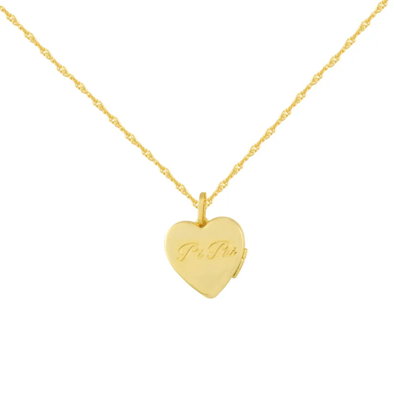 Sorority Custom/Personalized Heart Locket Script Necklace sold by Evry Jewels