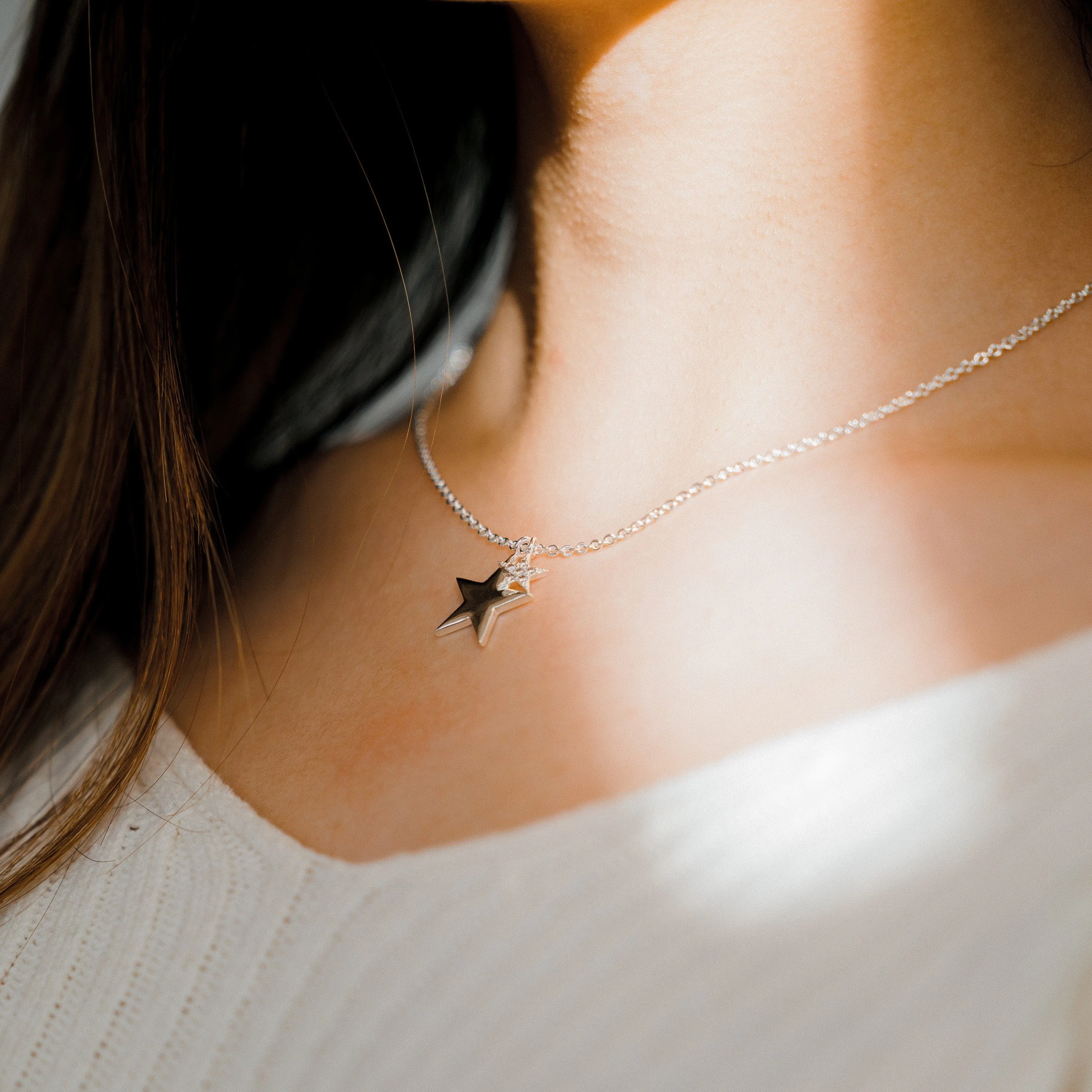 Twin Star Necklace sold by Evry Jewels product image thumbnail 3