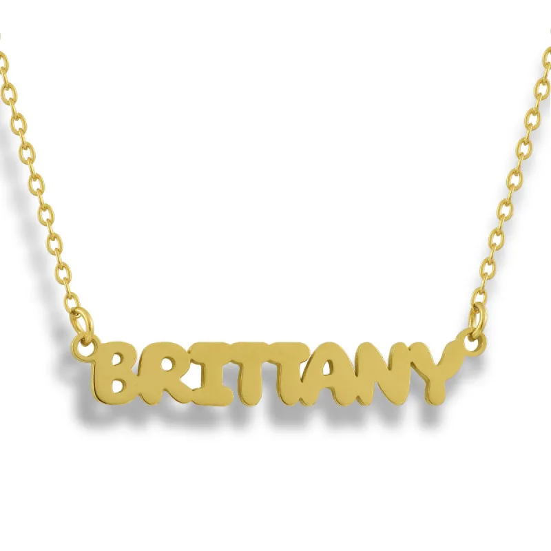 Custom/Personalized Bubble Nameplate Necklace sold by Evry Jewels