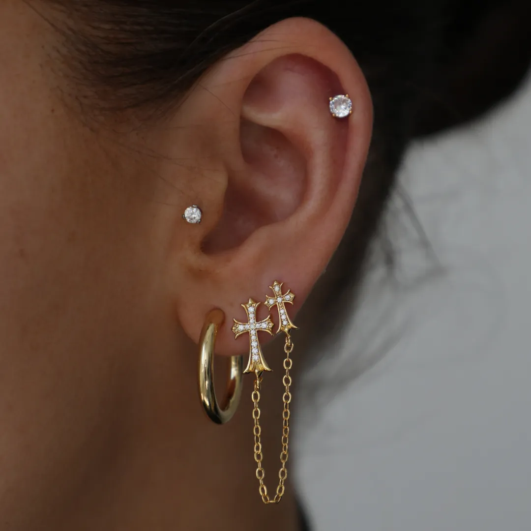 Double Cross Me Earrings sold by Evry Jewels product image thumbnail 2