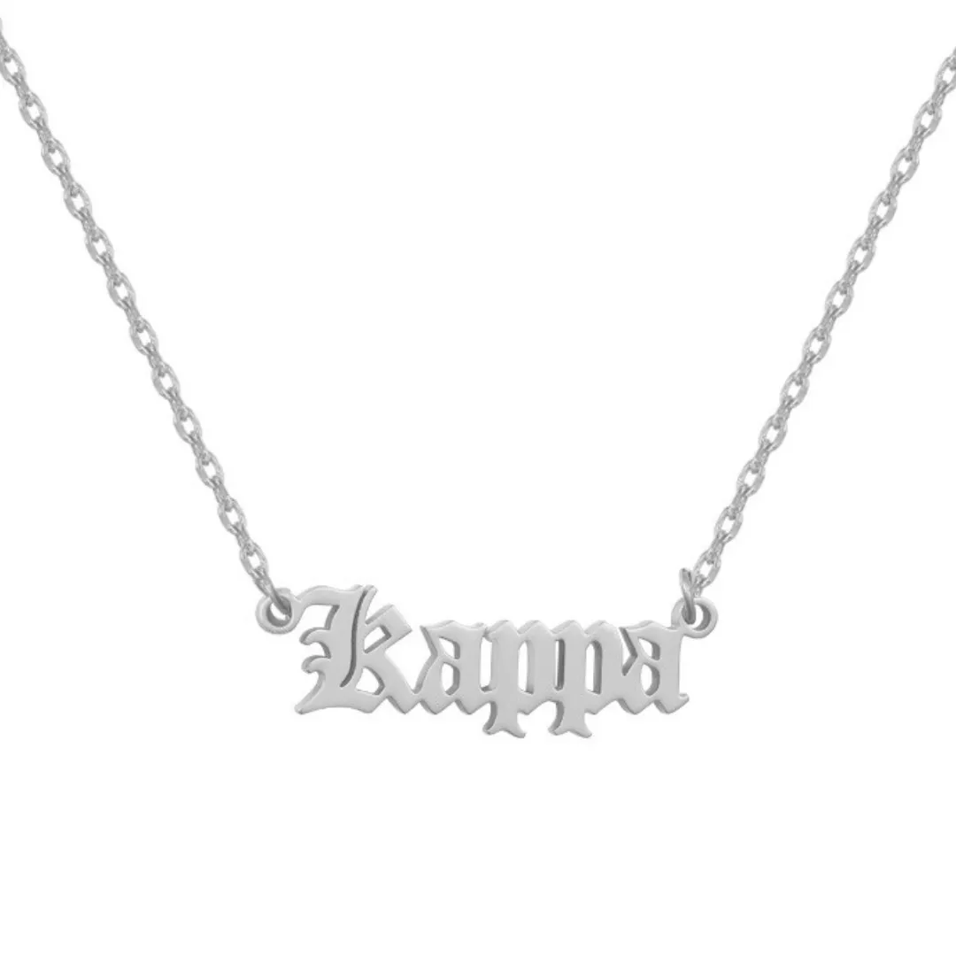 Sorority Custom/Personalized Gothic Nameplate Necklace sold by Evry Jewels product image thumbnail 2