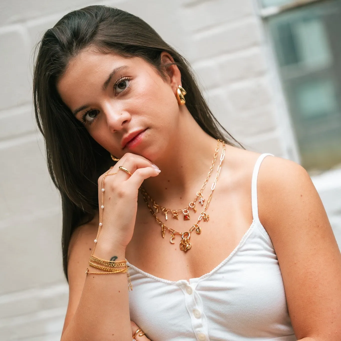 Linked Together Charm Necklace sold by Evry Jewels product image thumbnail 2