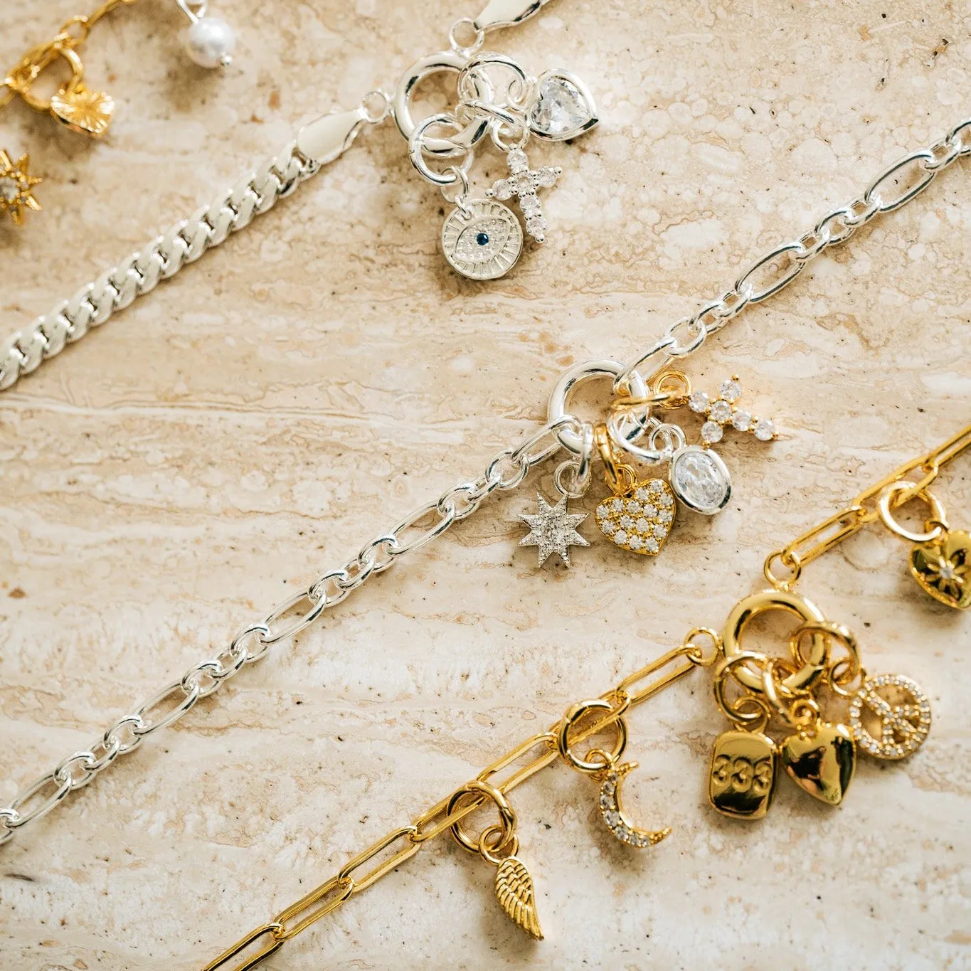 Linked Together Charm Necklace sold by Evry Jewels product image thumbnail 5