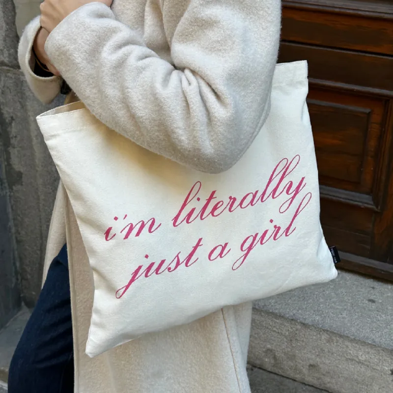 Just A Girl Tote Bag sold by Evry Jewels
