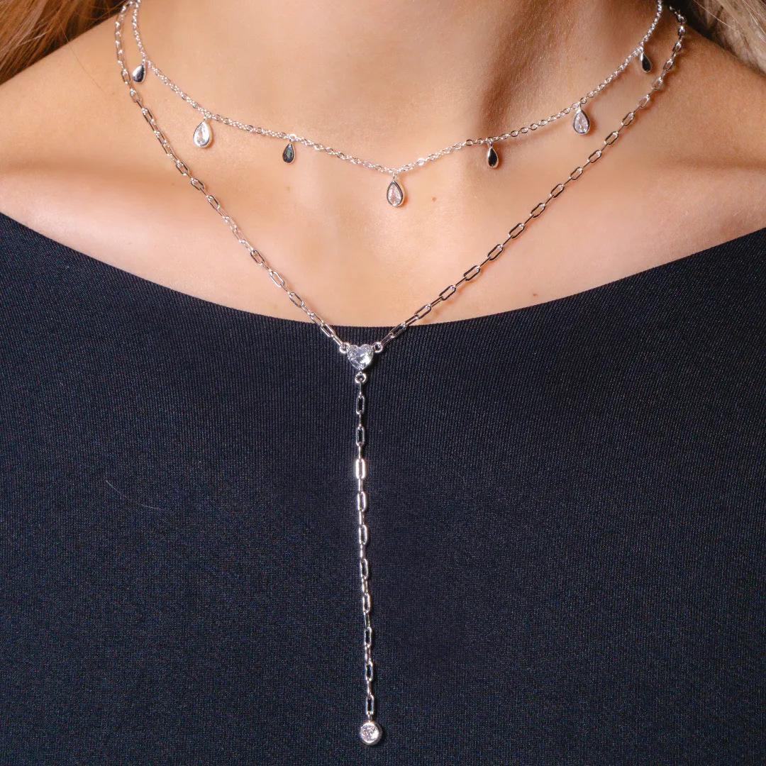 Heart of Stone Lariat Necklace sold by Evry Jewels product image thumbnail 3