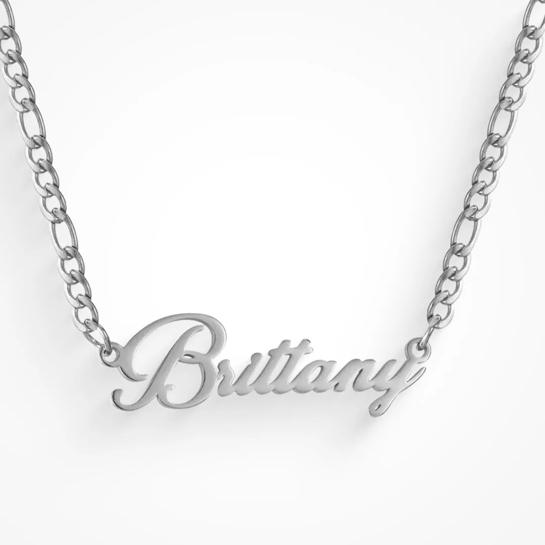 Custom/Personalized Nameplate Figaro Necklace sold by Evry Jewels product image thumbnail 3