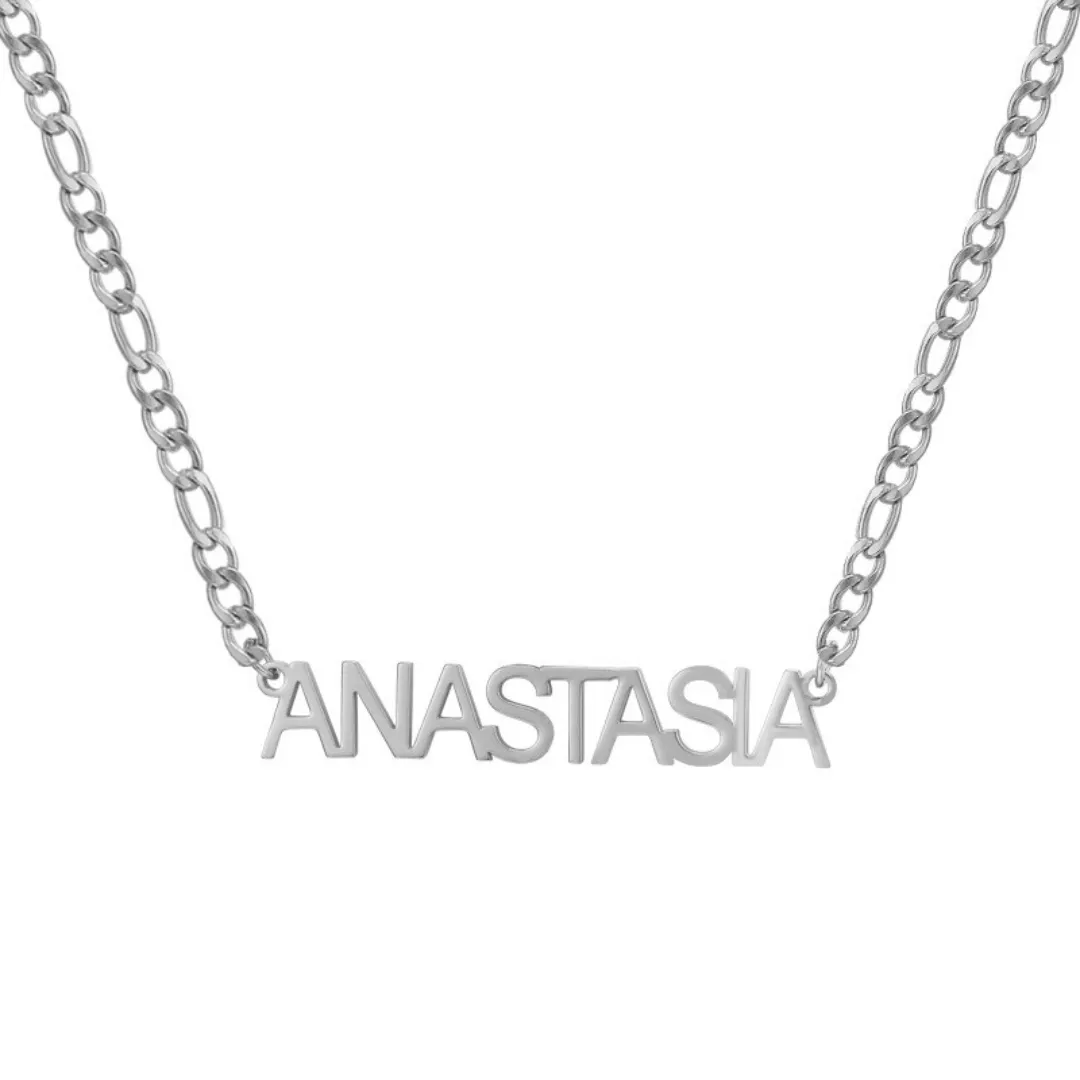 Custom/Personalized Nameplate Figaro Necklace sold by Evry Jewels product image thumbnail 5