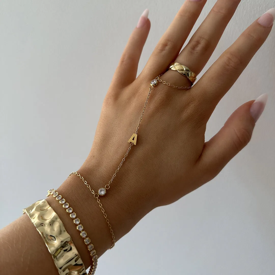Custom/Personalized Letter Hand Chain sold by Evry Jewels